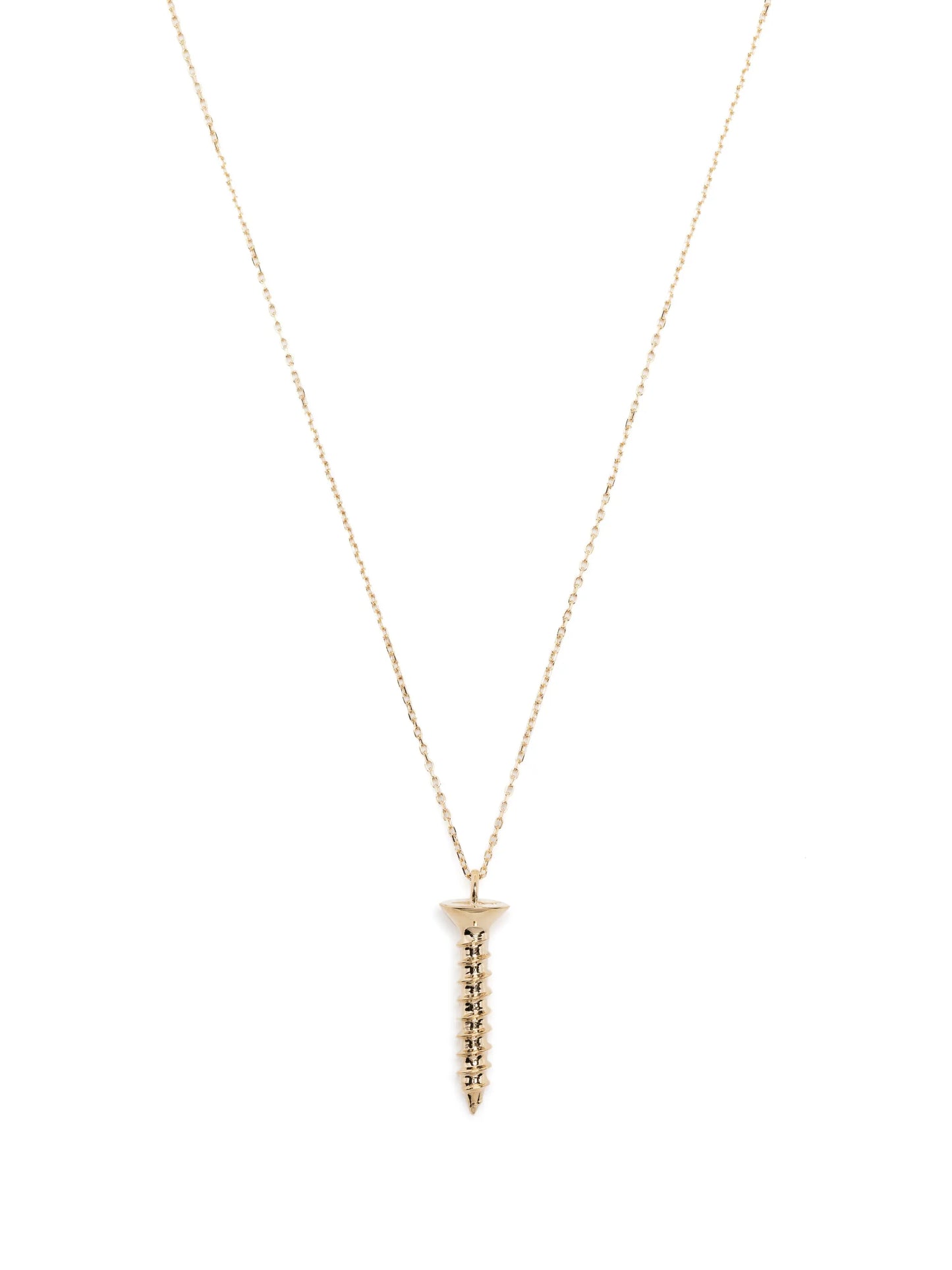 14kt yellow gold screw pendant necklace
