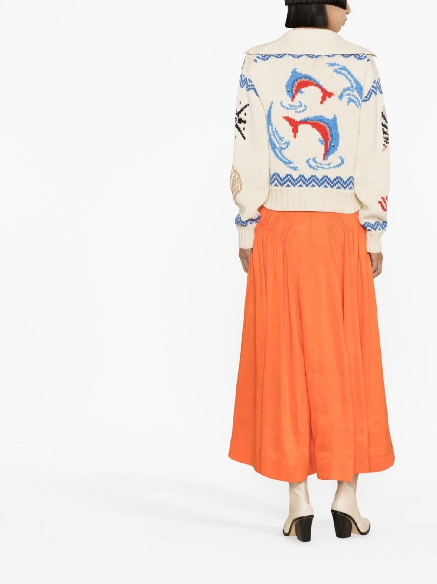 intarsia-knit spread-collar jumper
