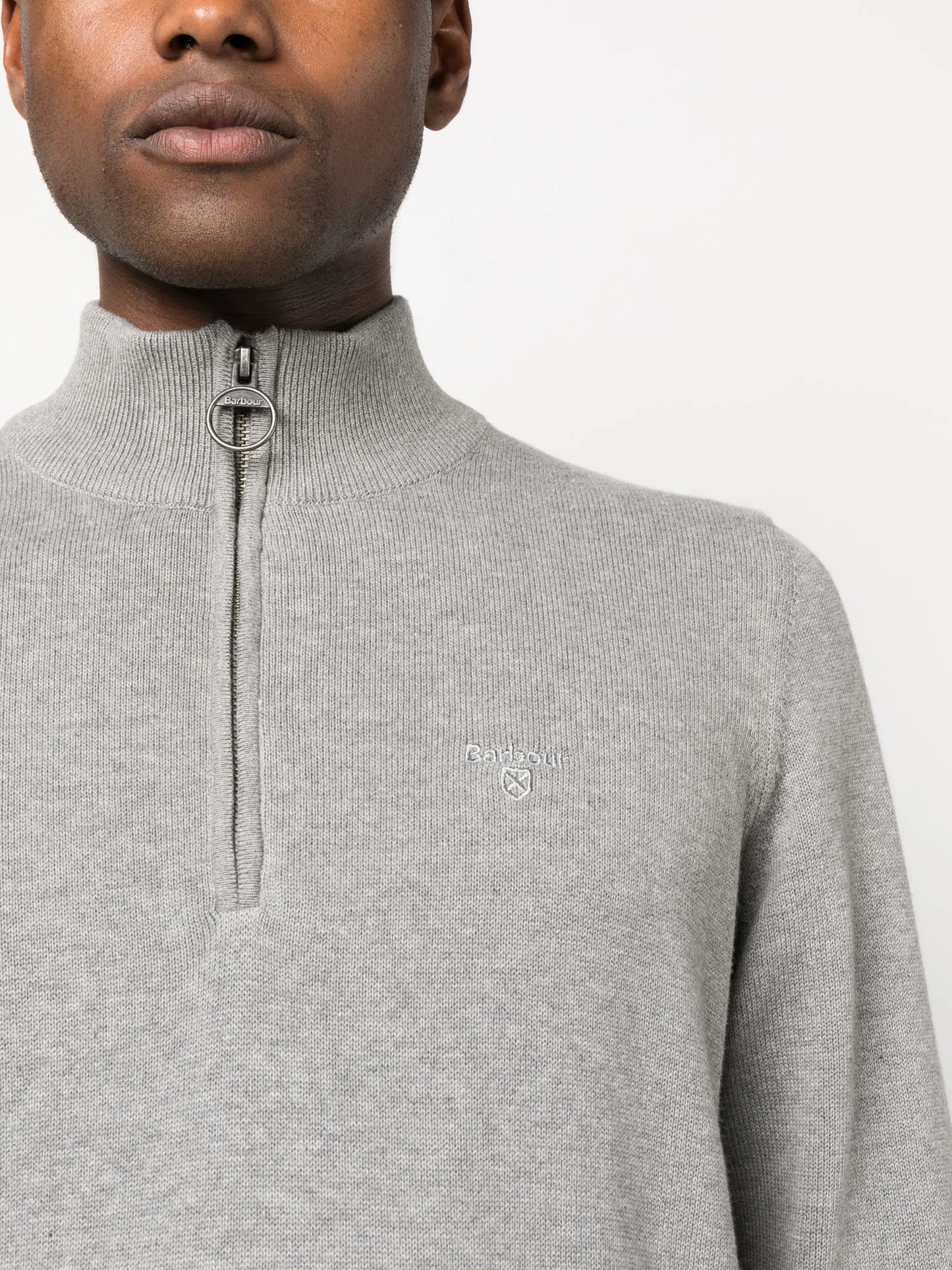 embroidered-logo high-neck jumper