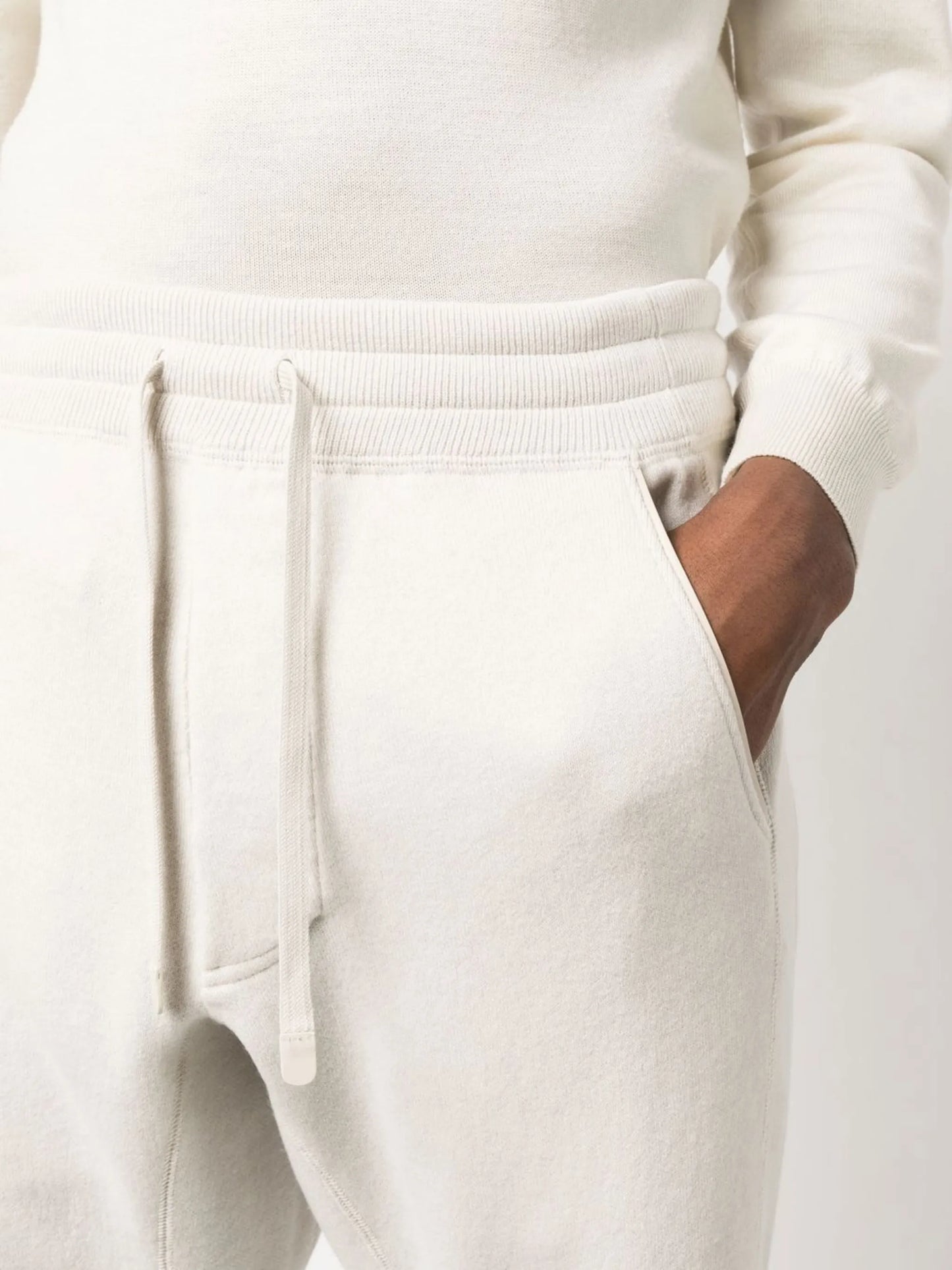 drawstring cashmere track pants