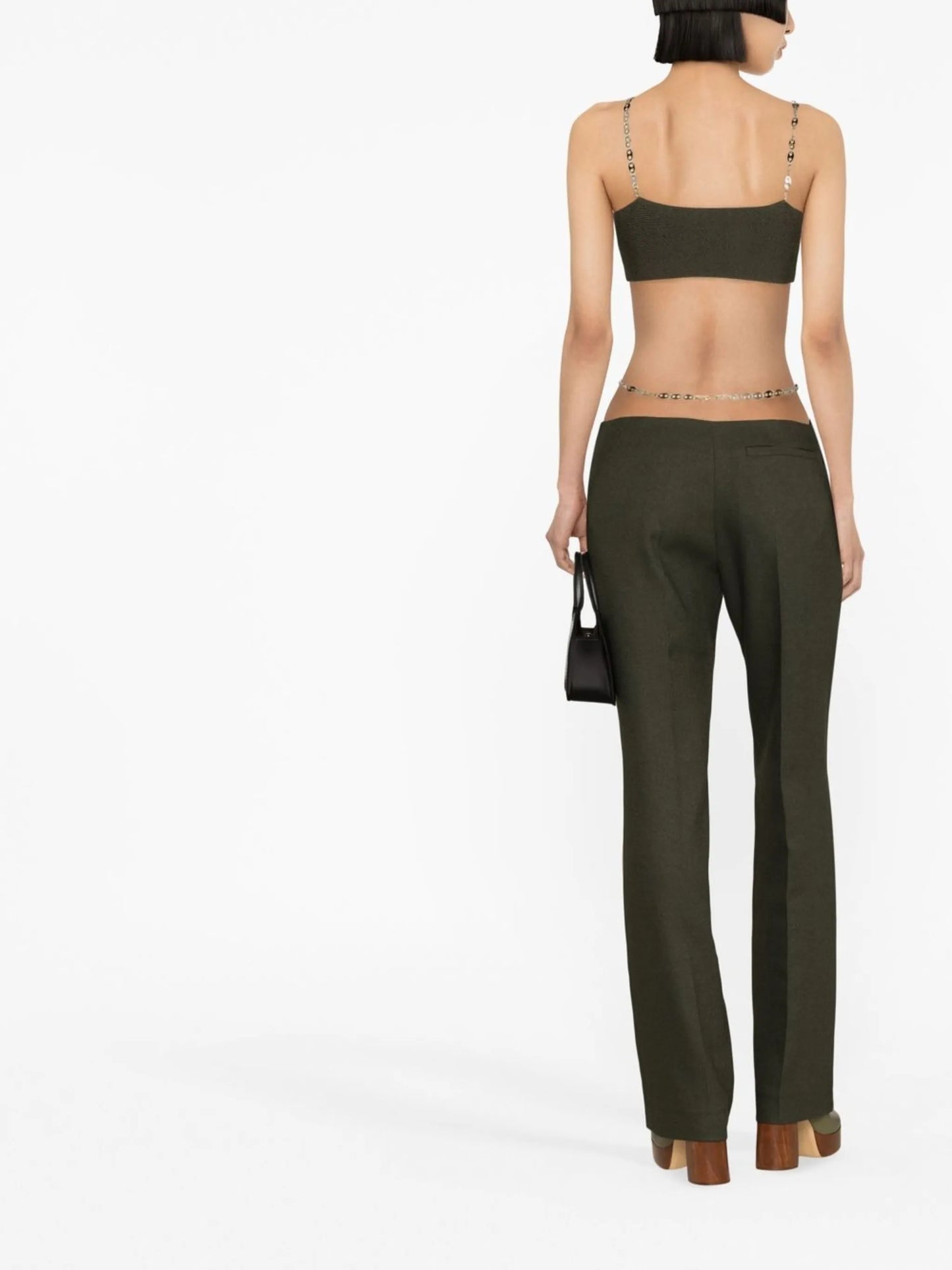 seam-detail straight trousers