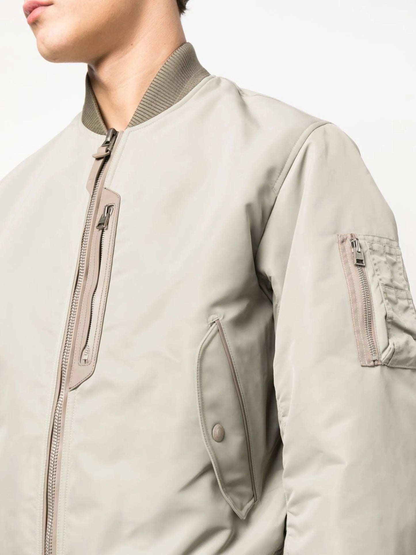contrast-trim bomber jacket