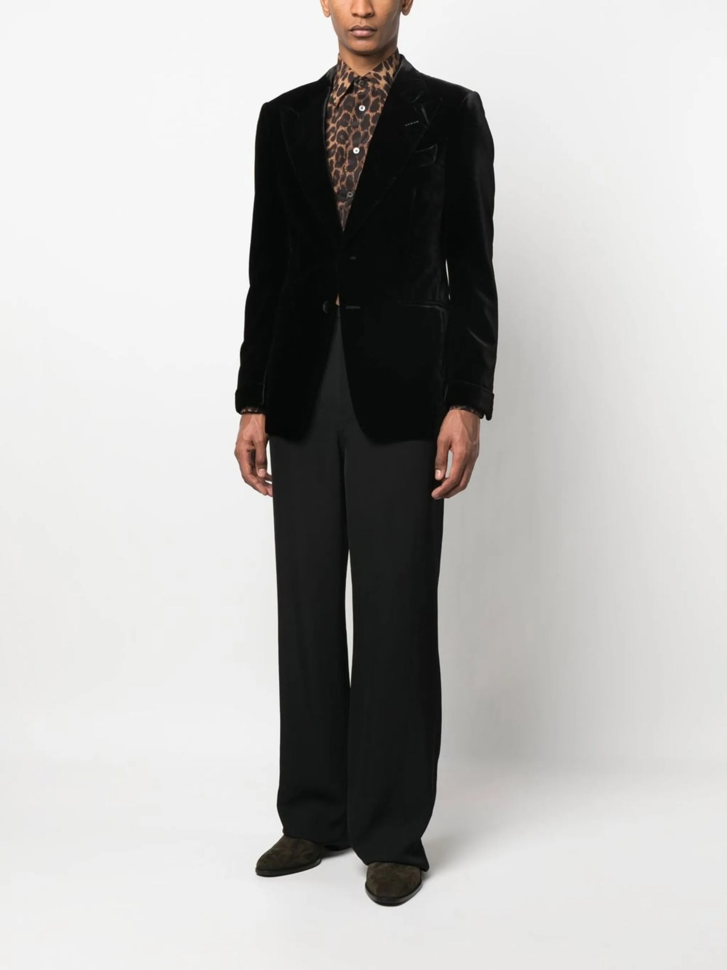 single-breasted velvet blazer