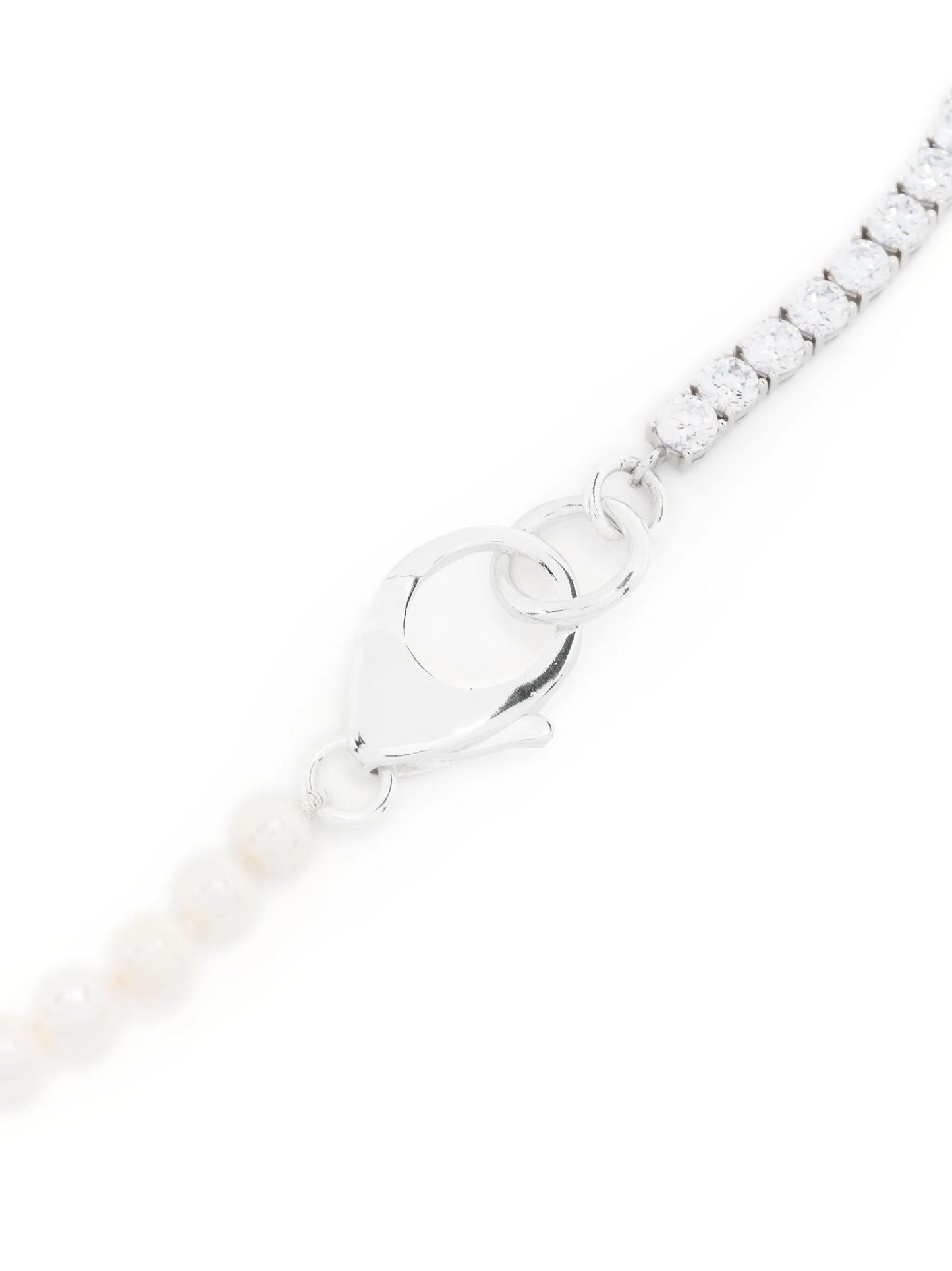 sterling silver pearl tennis necklace