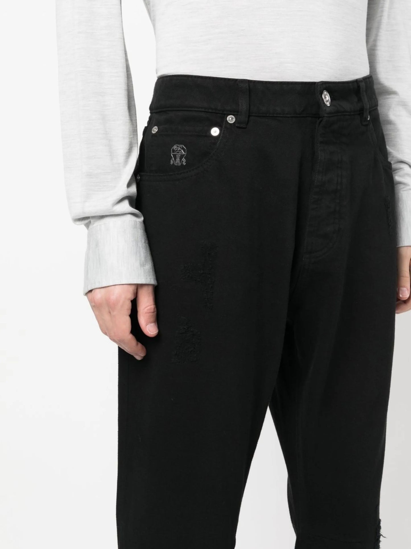 logo-embroidered straight-leg jeans