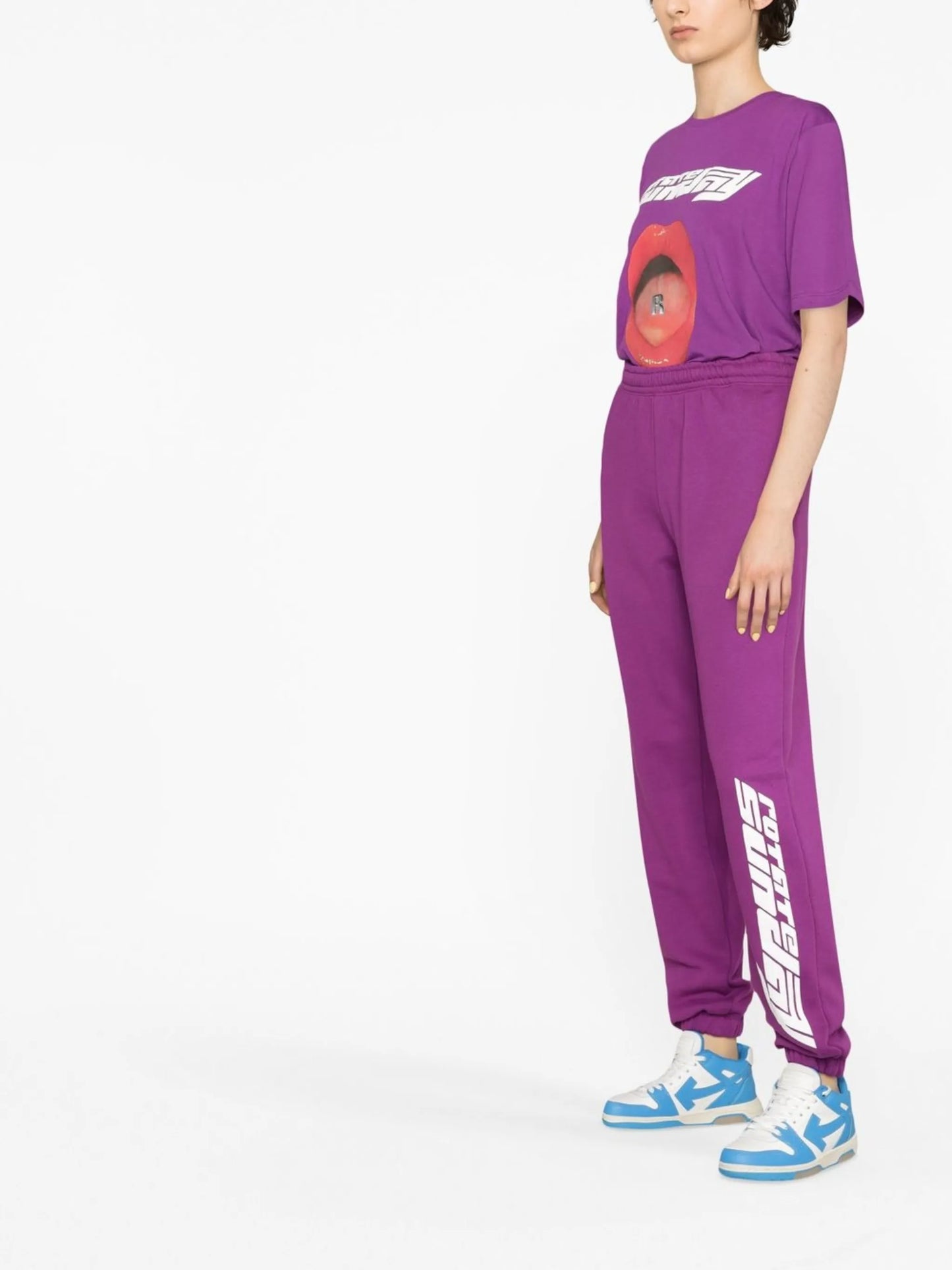 graphic-print track pants