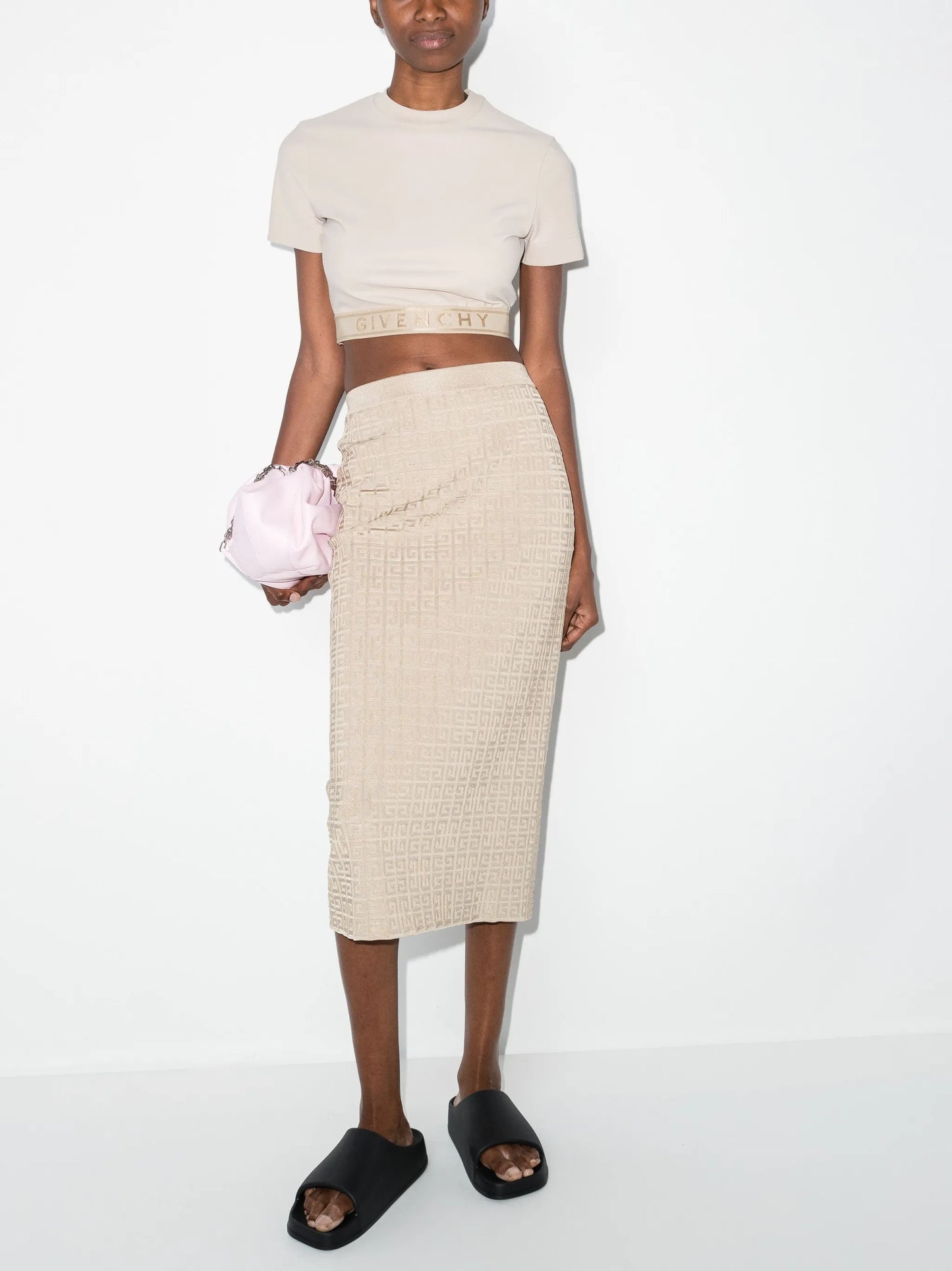 logo-waistband cropped T-shirt
