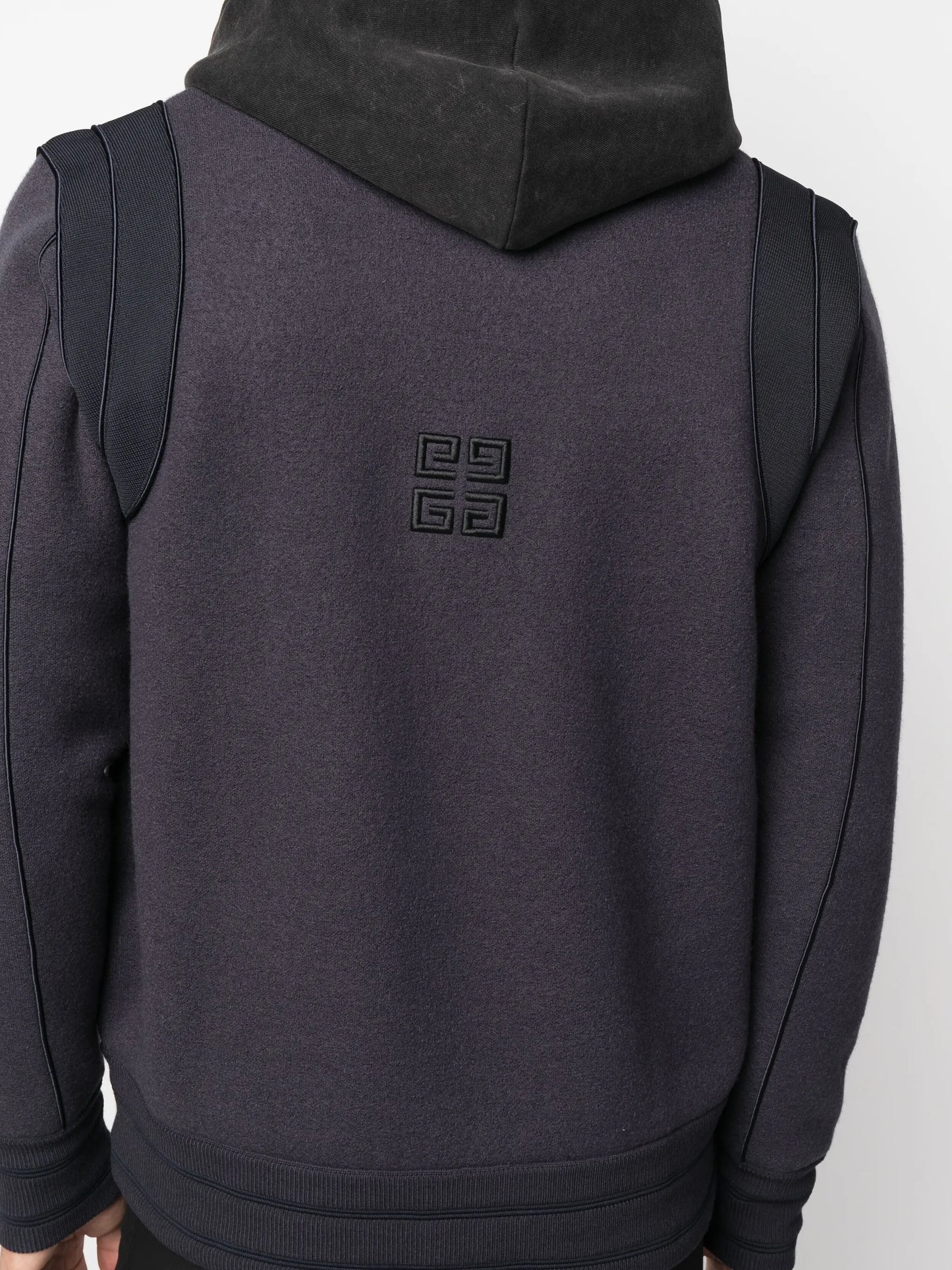 embroidered-logo hooded jacket
