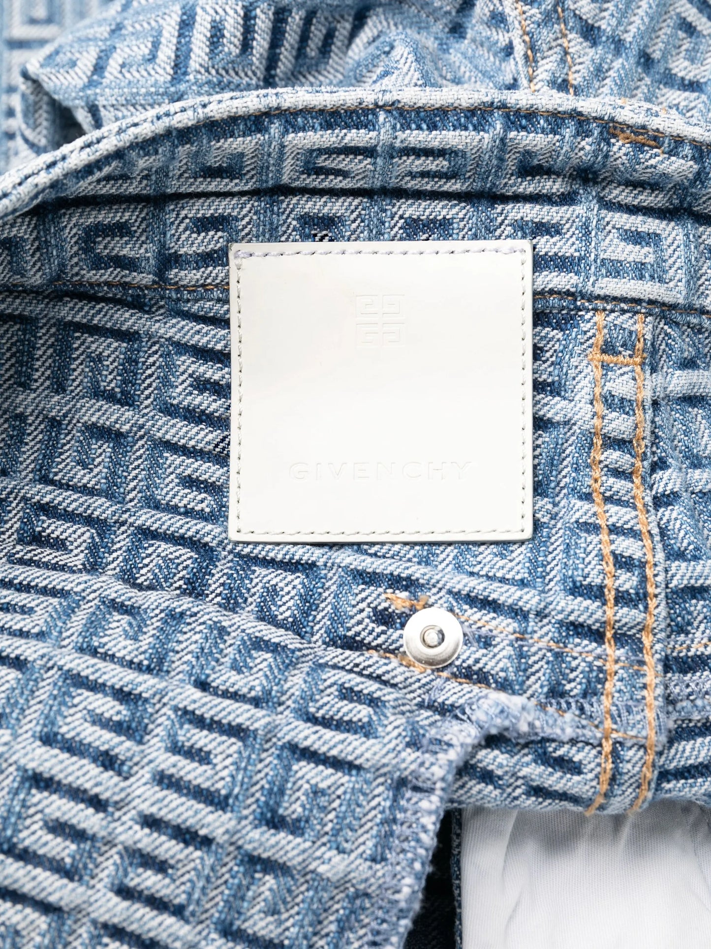 4G motif slim-fit jeans