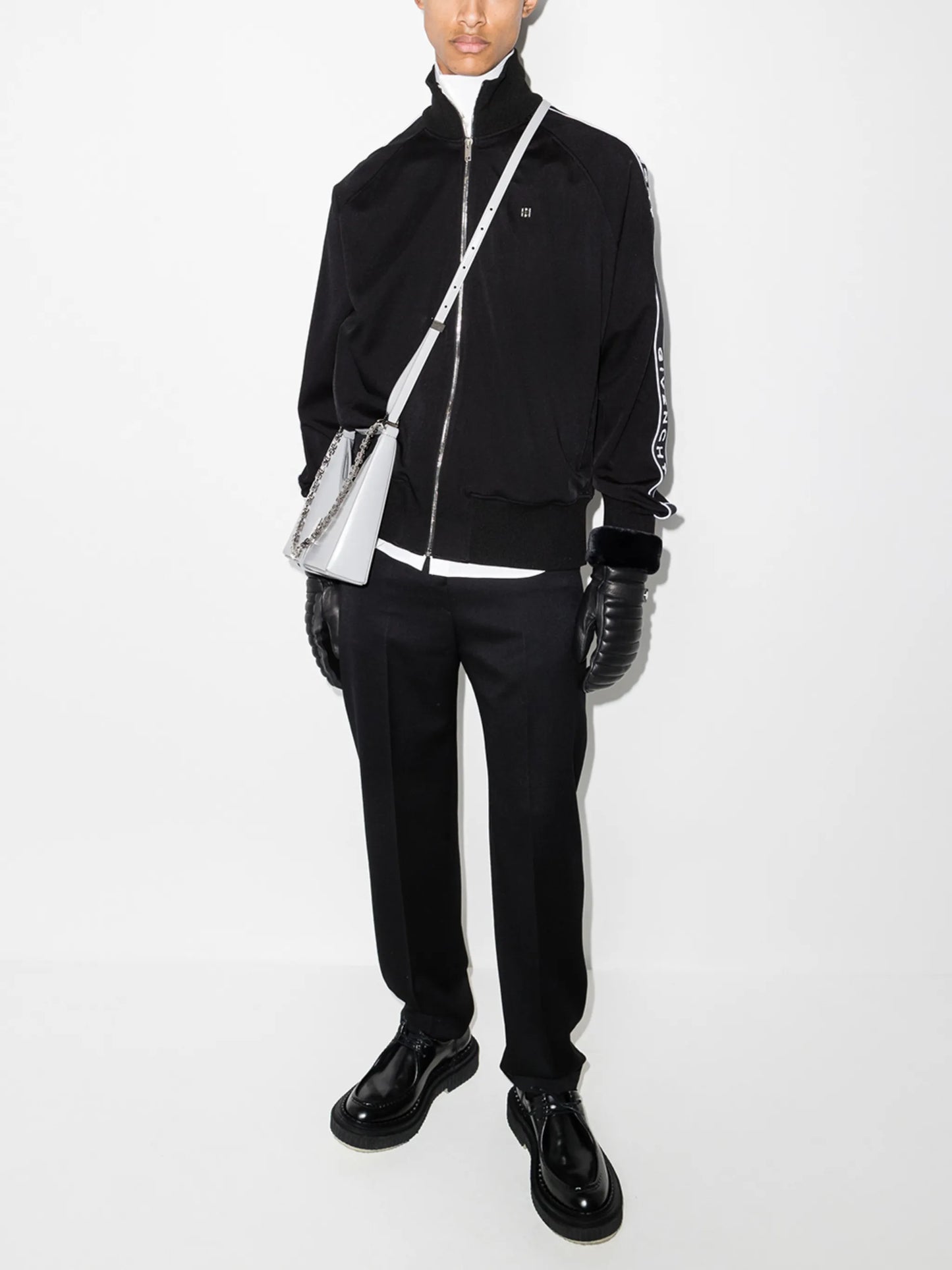logo tape zipped jacket