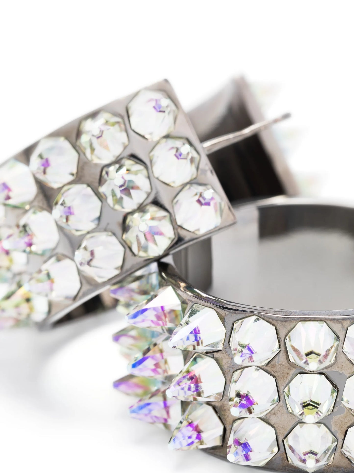Karma crystal-embellished hoop earrings