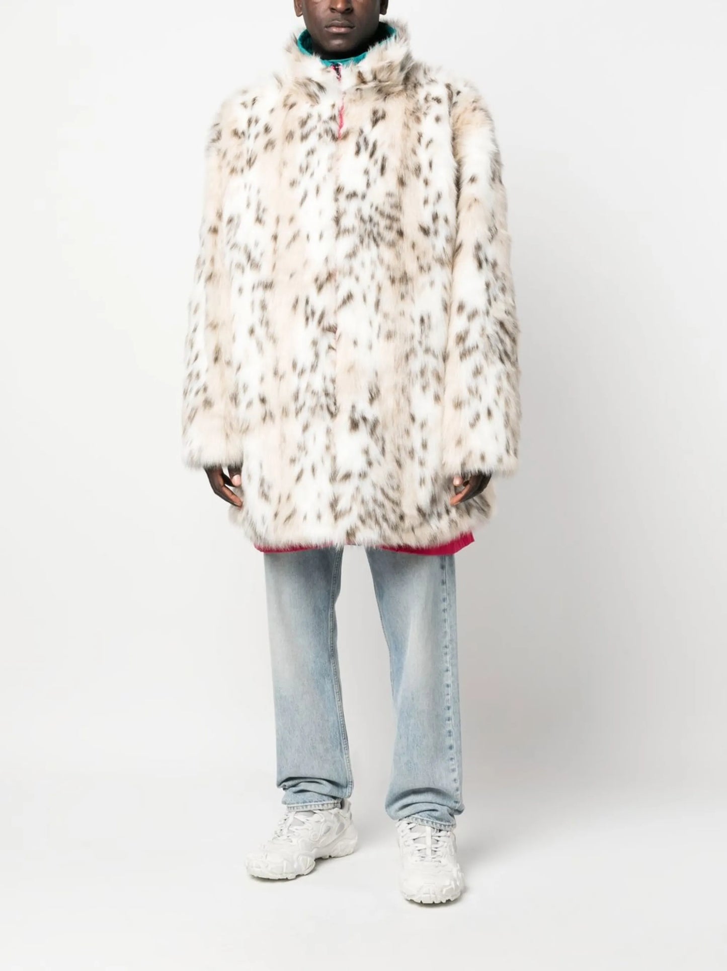 colour-block reversible coat