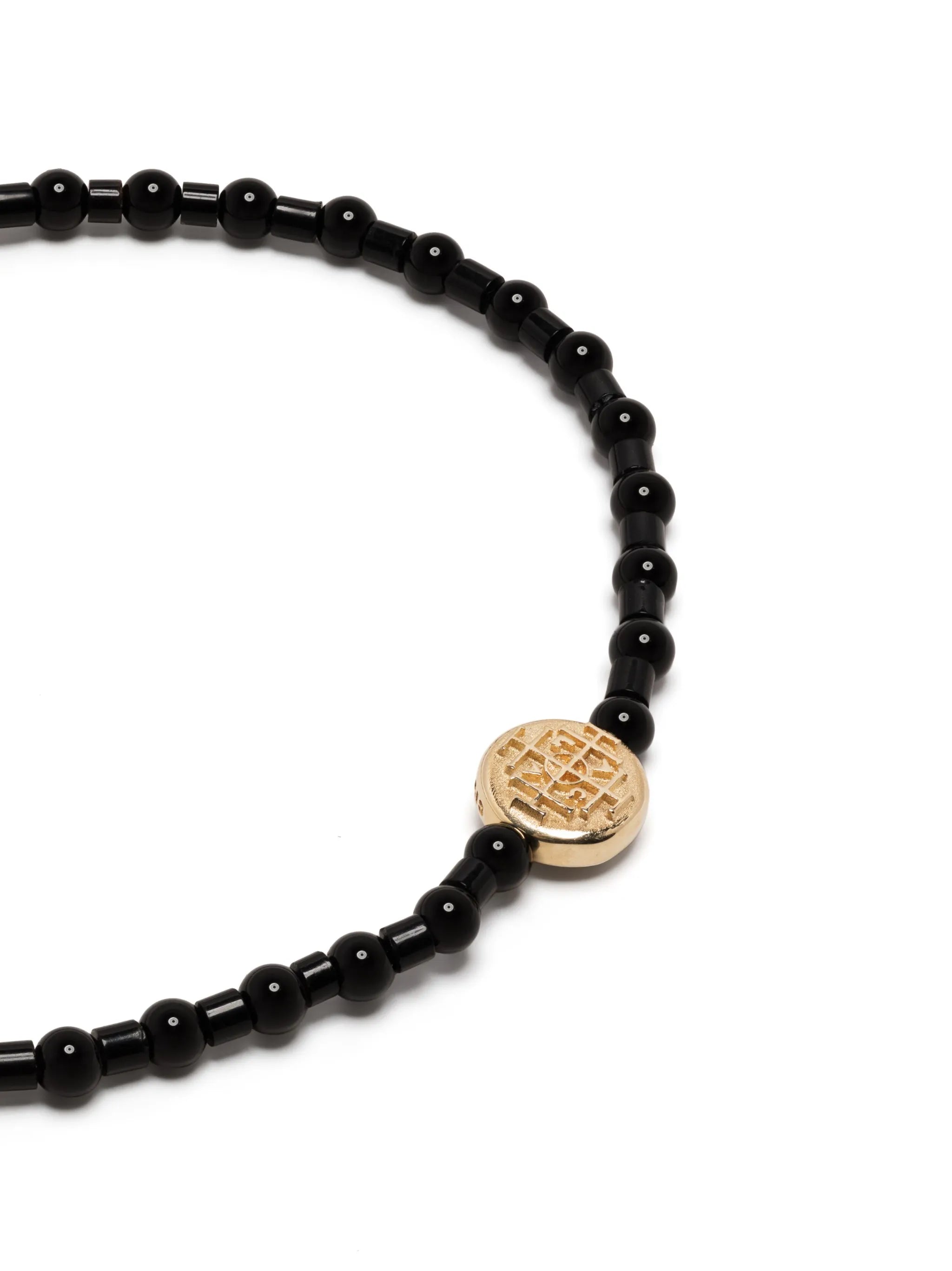14kt yellow gold Money Seal beaded bracelet