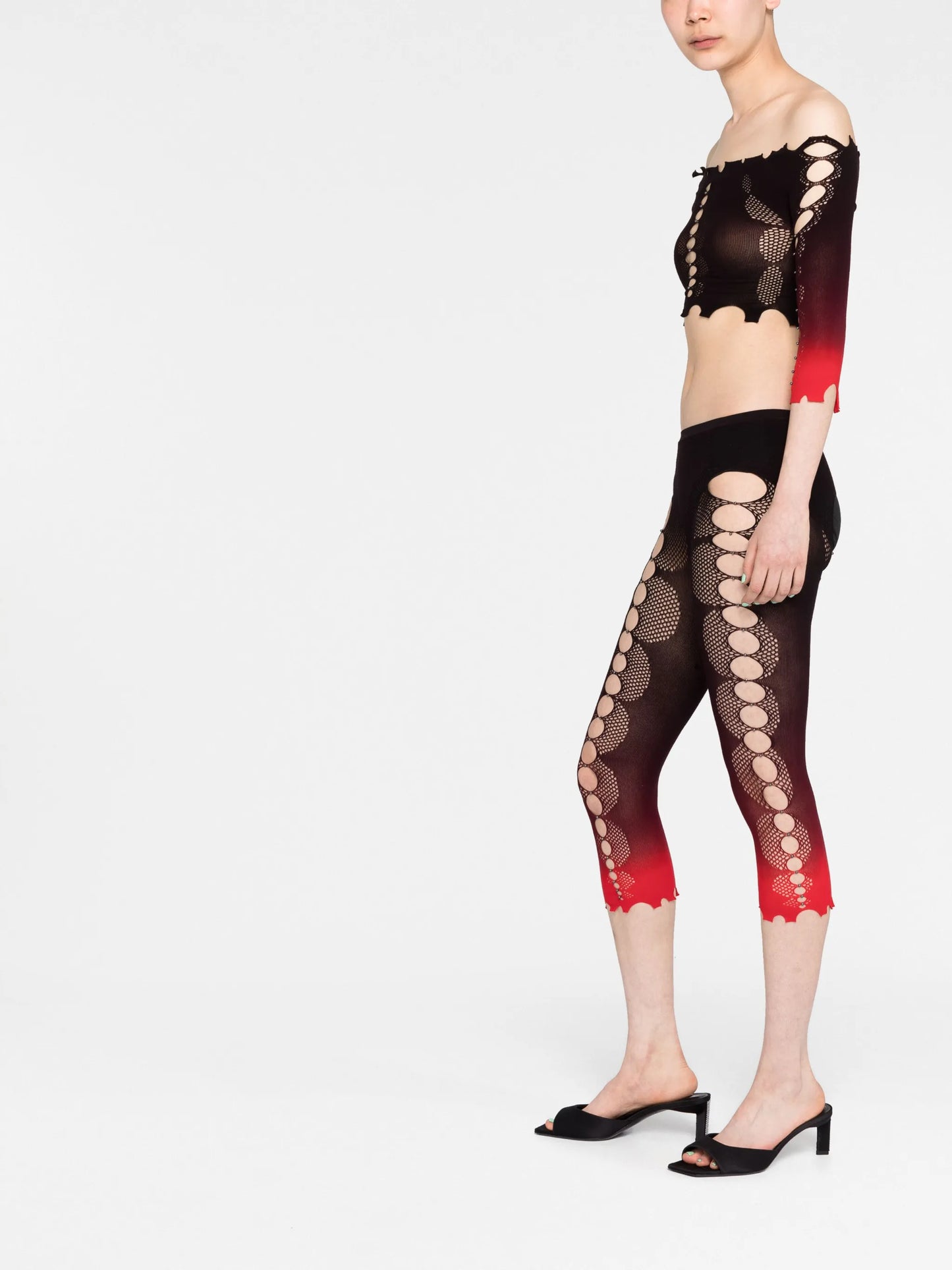 tie-dye cut-out leggings