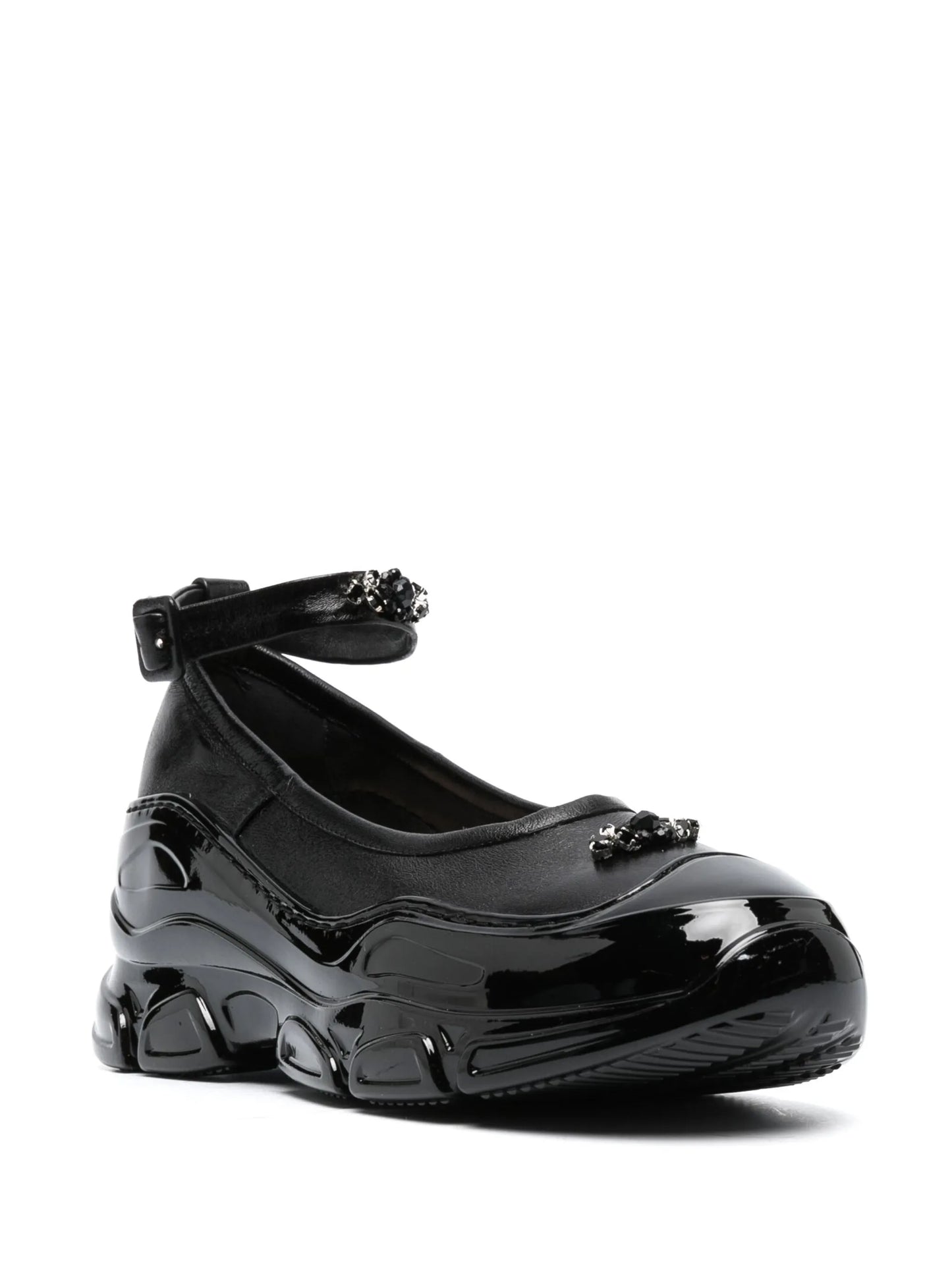 lug-sole embellished ballerina shoes