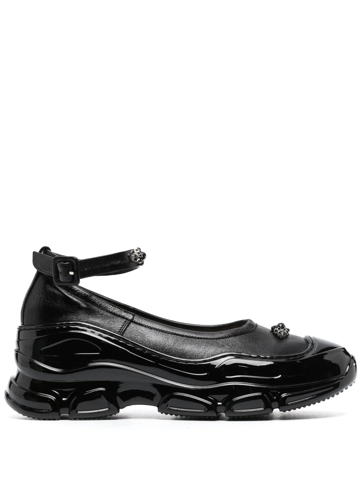 lug-sole embellished ballerina shoes