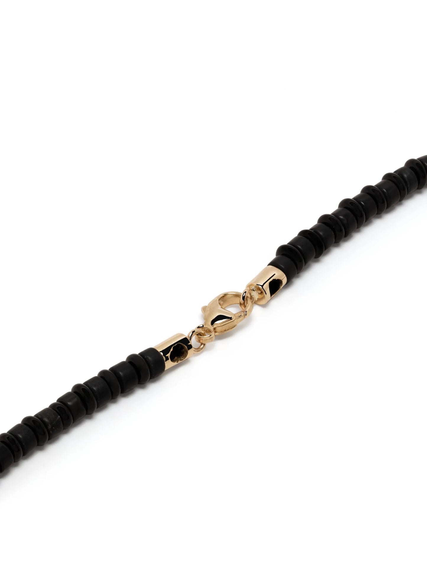 14kt yellow gold Money Seal onyx beaded necklace