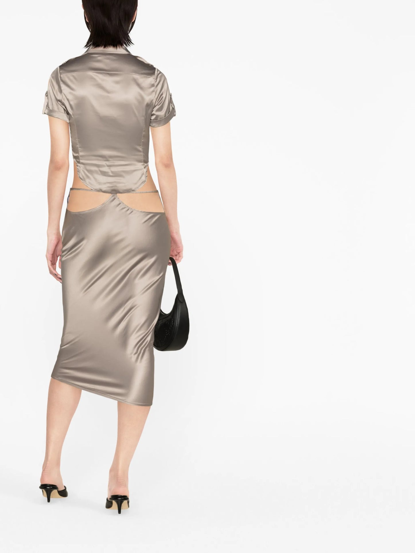Max cropped satin shirt