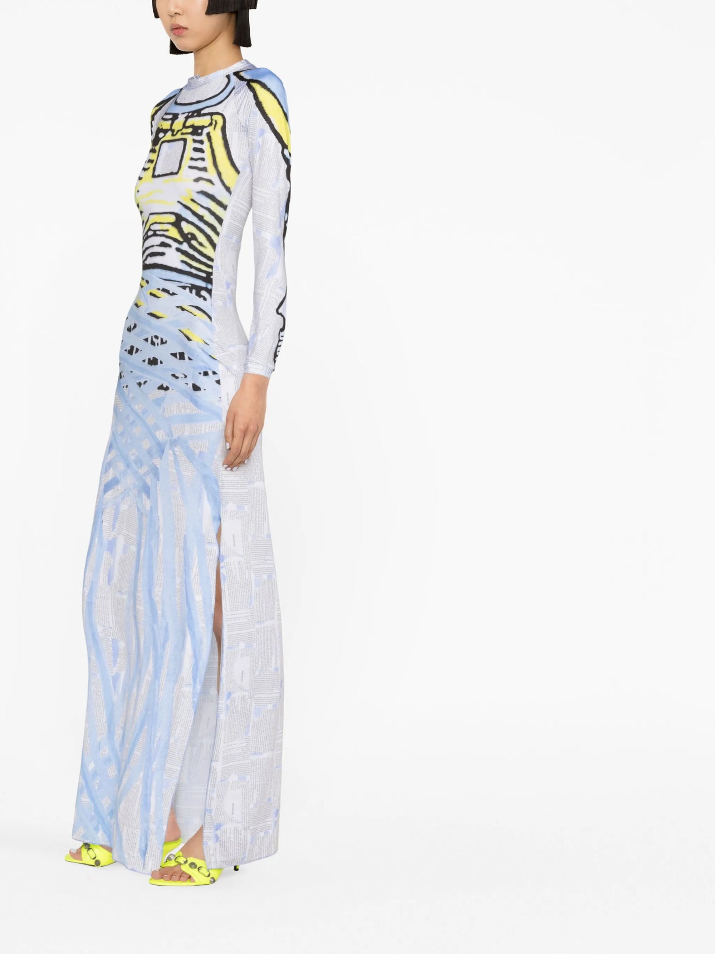 graphic-print maxi dress