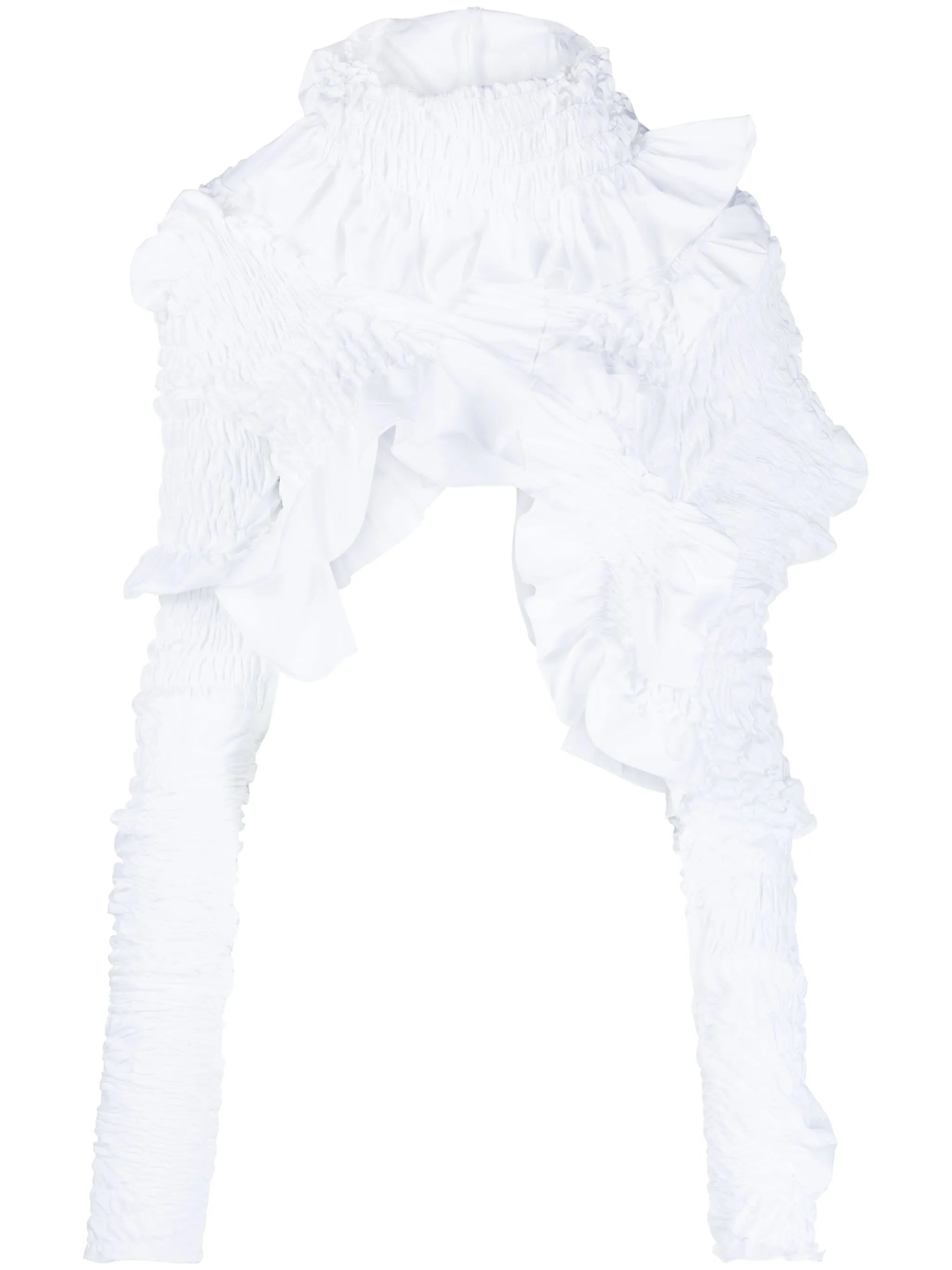 ruched asymmetric crop blouse