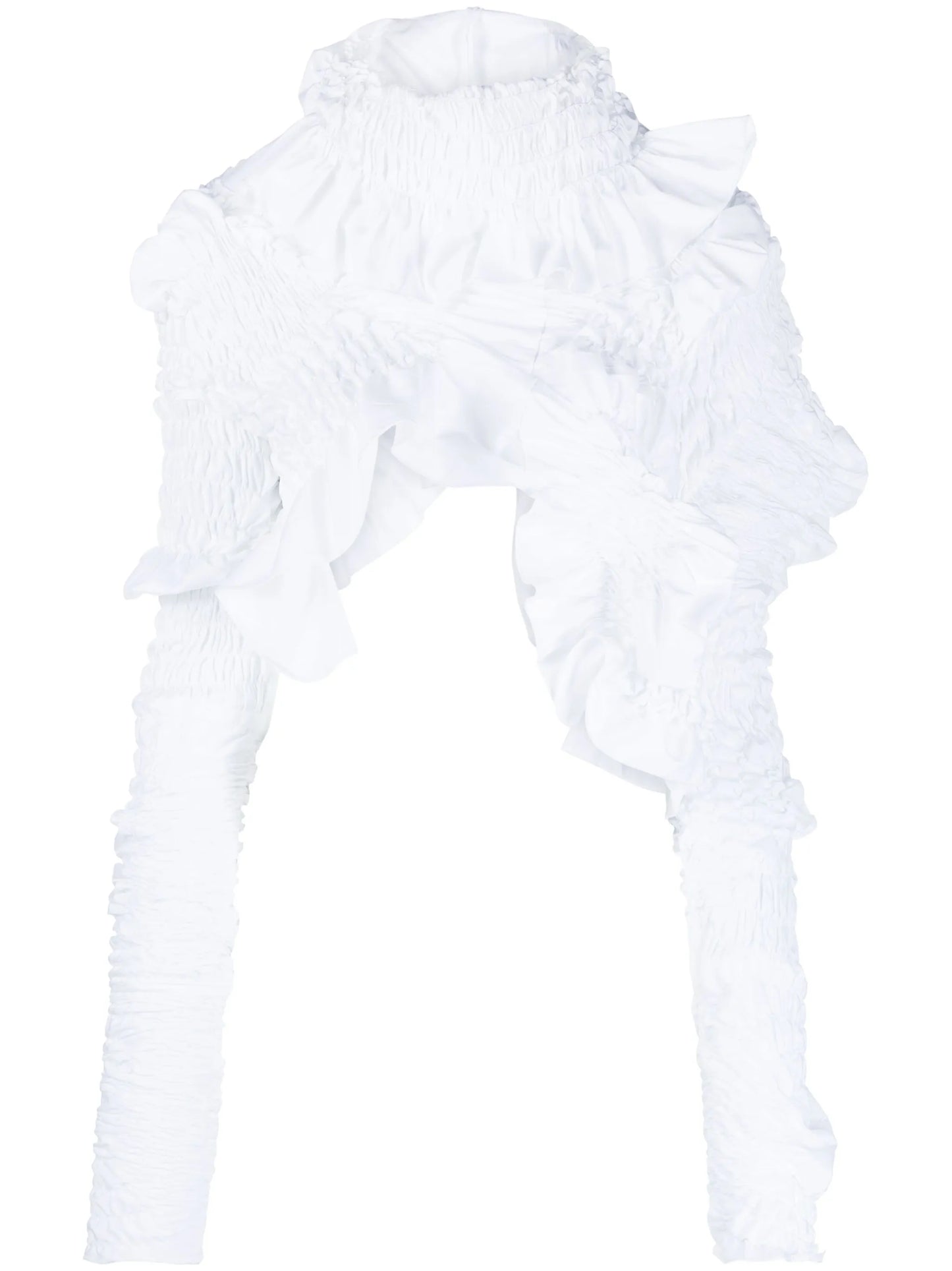 ruched asymmetric crop blouse