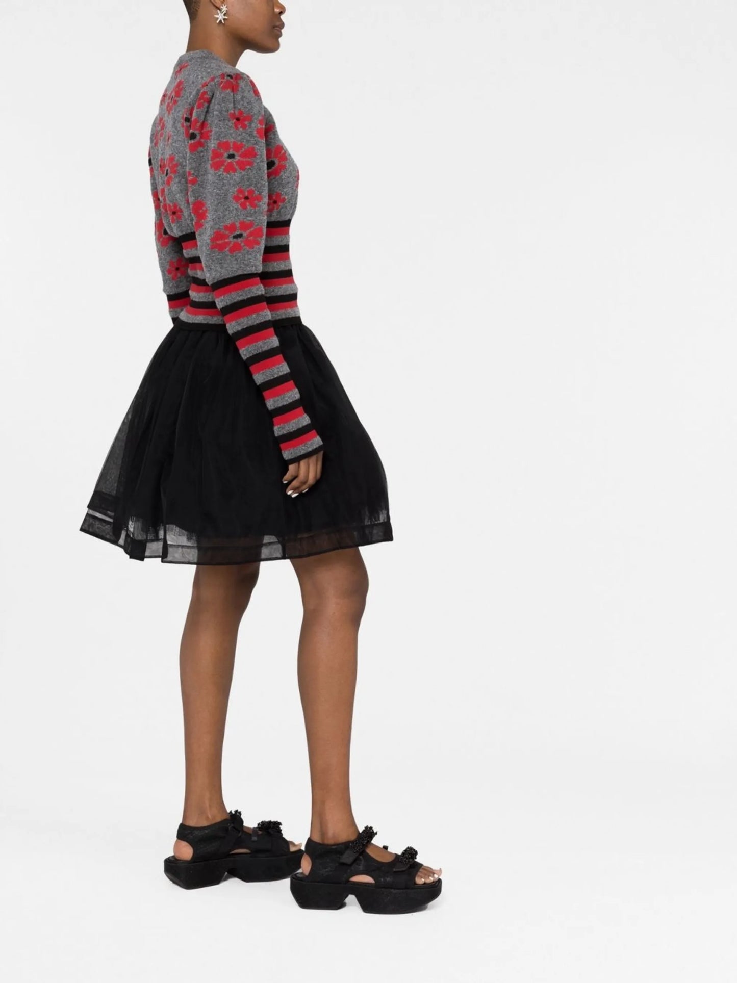 Black High Waisted A-line Skirt