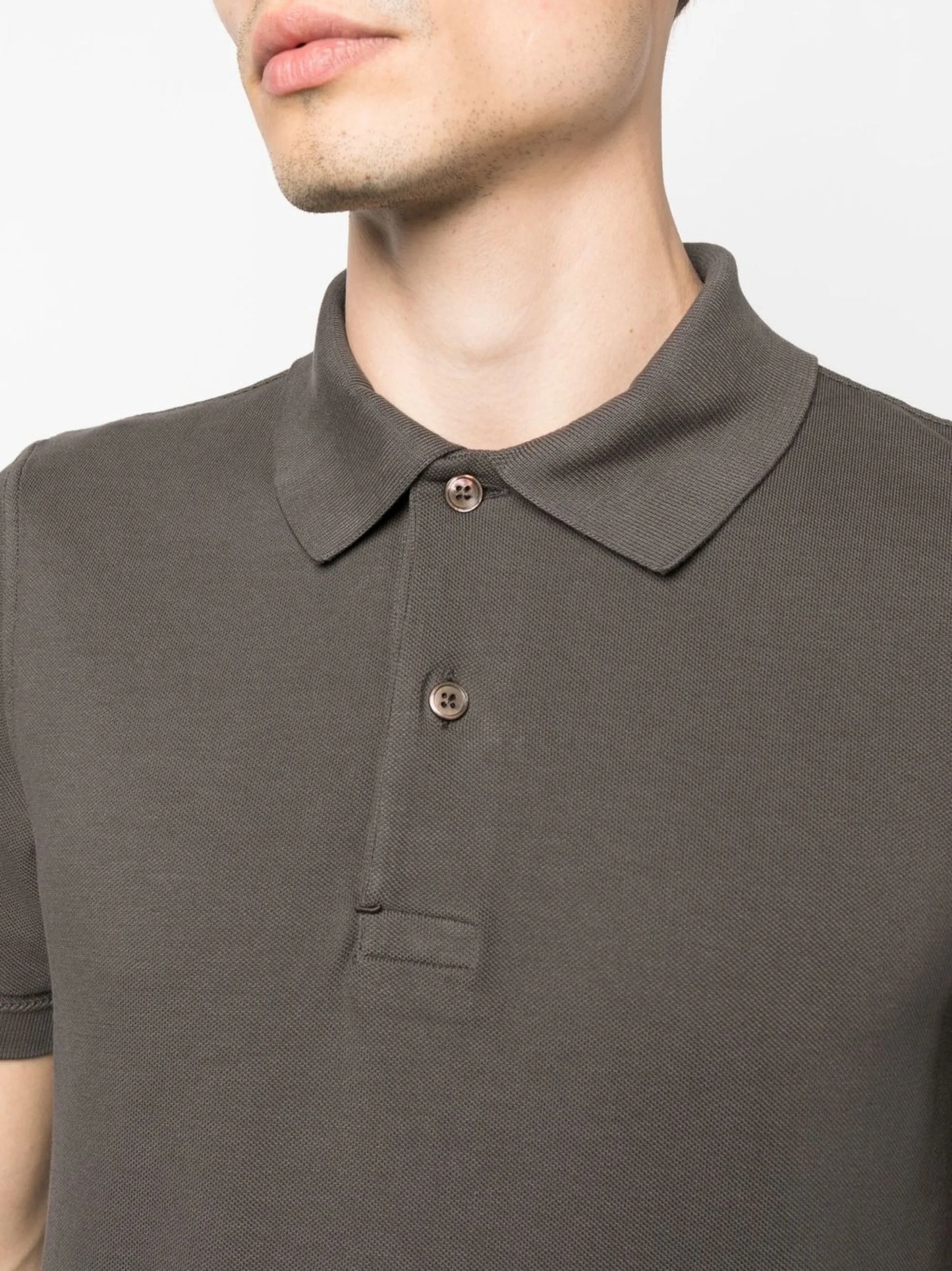 short-sleeved cotton polo shirt
