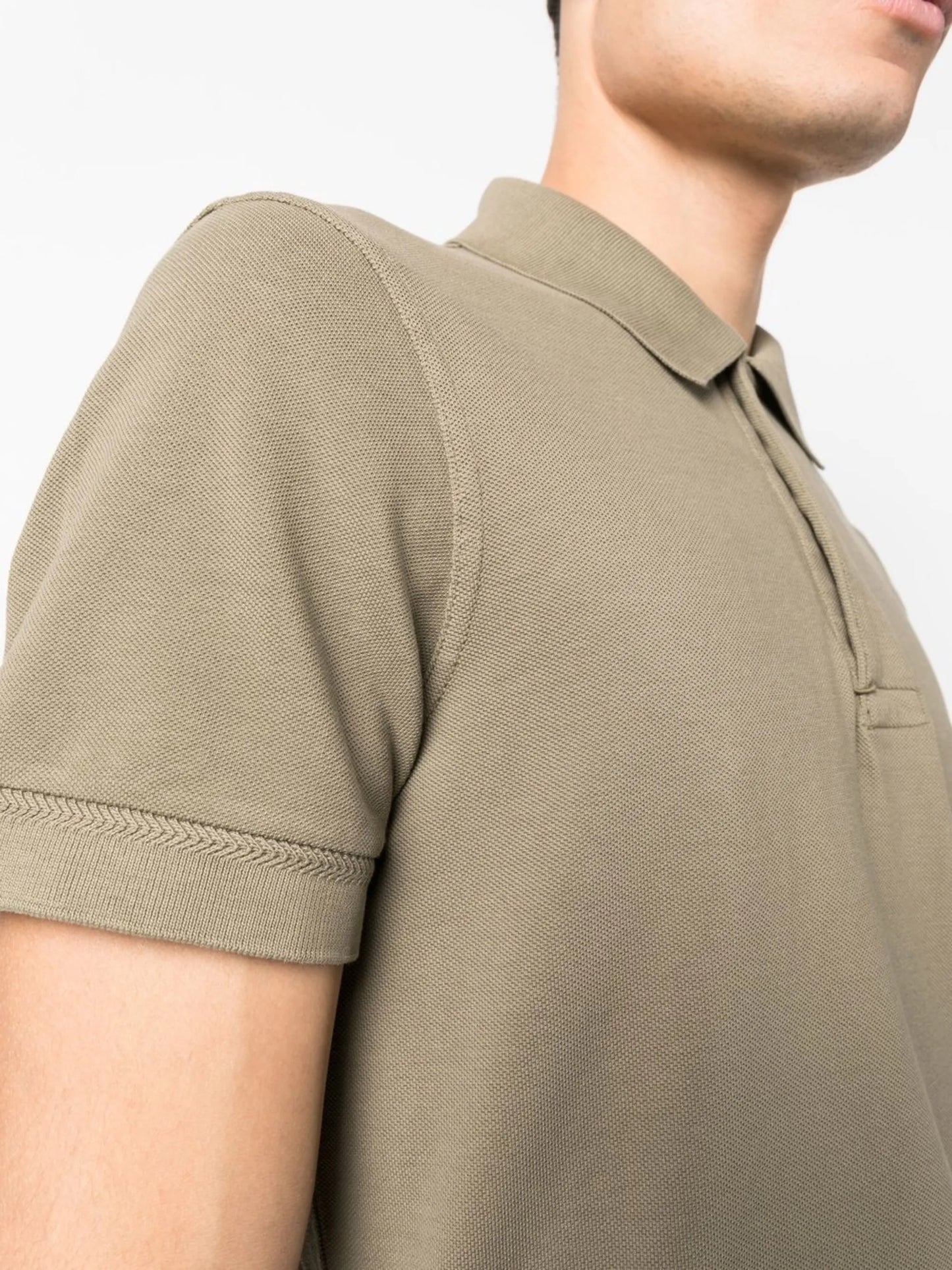 short-sleeved cotton polo shirt