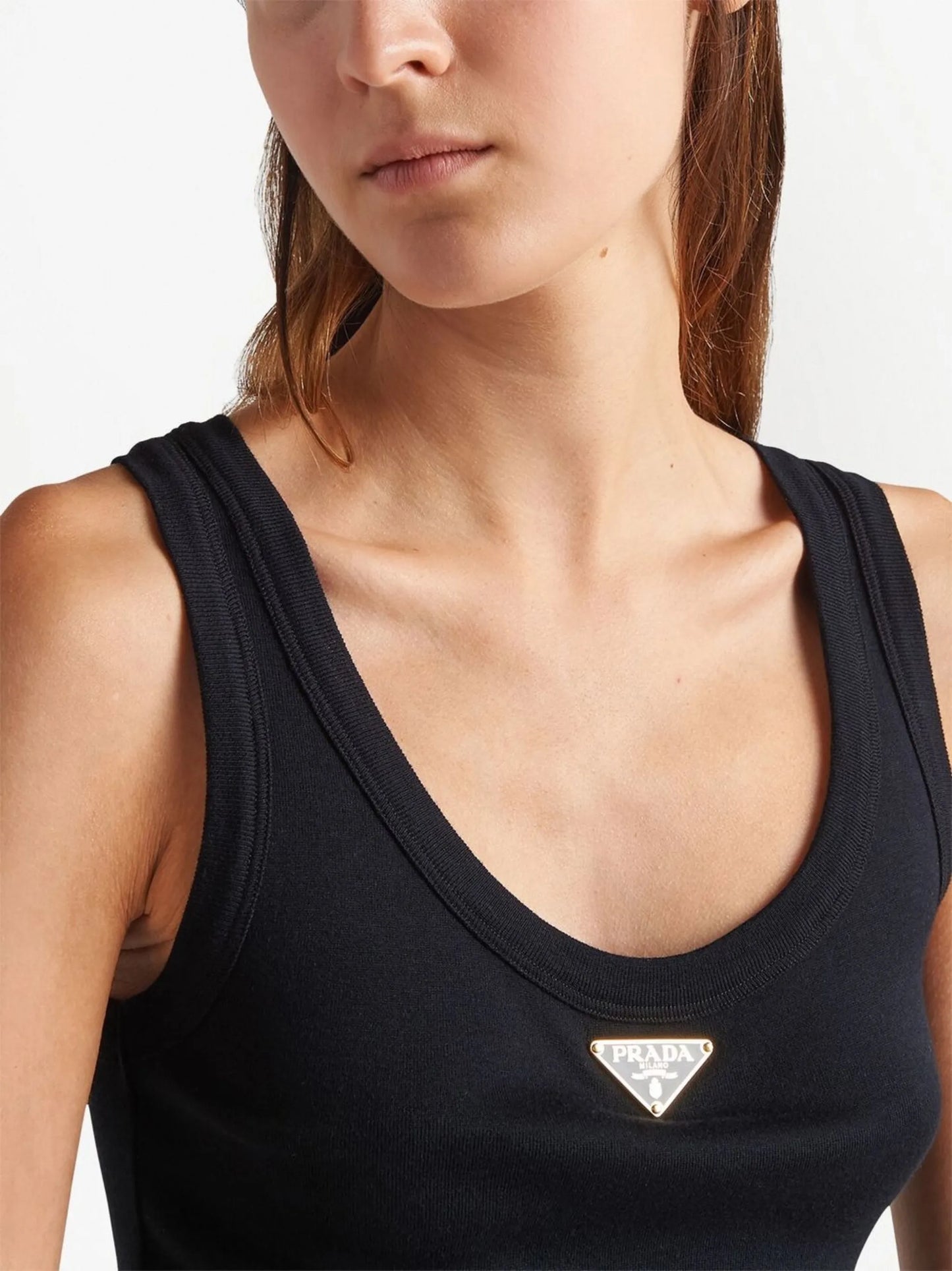 ribbed knit jersey tank top