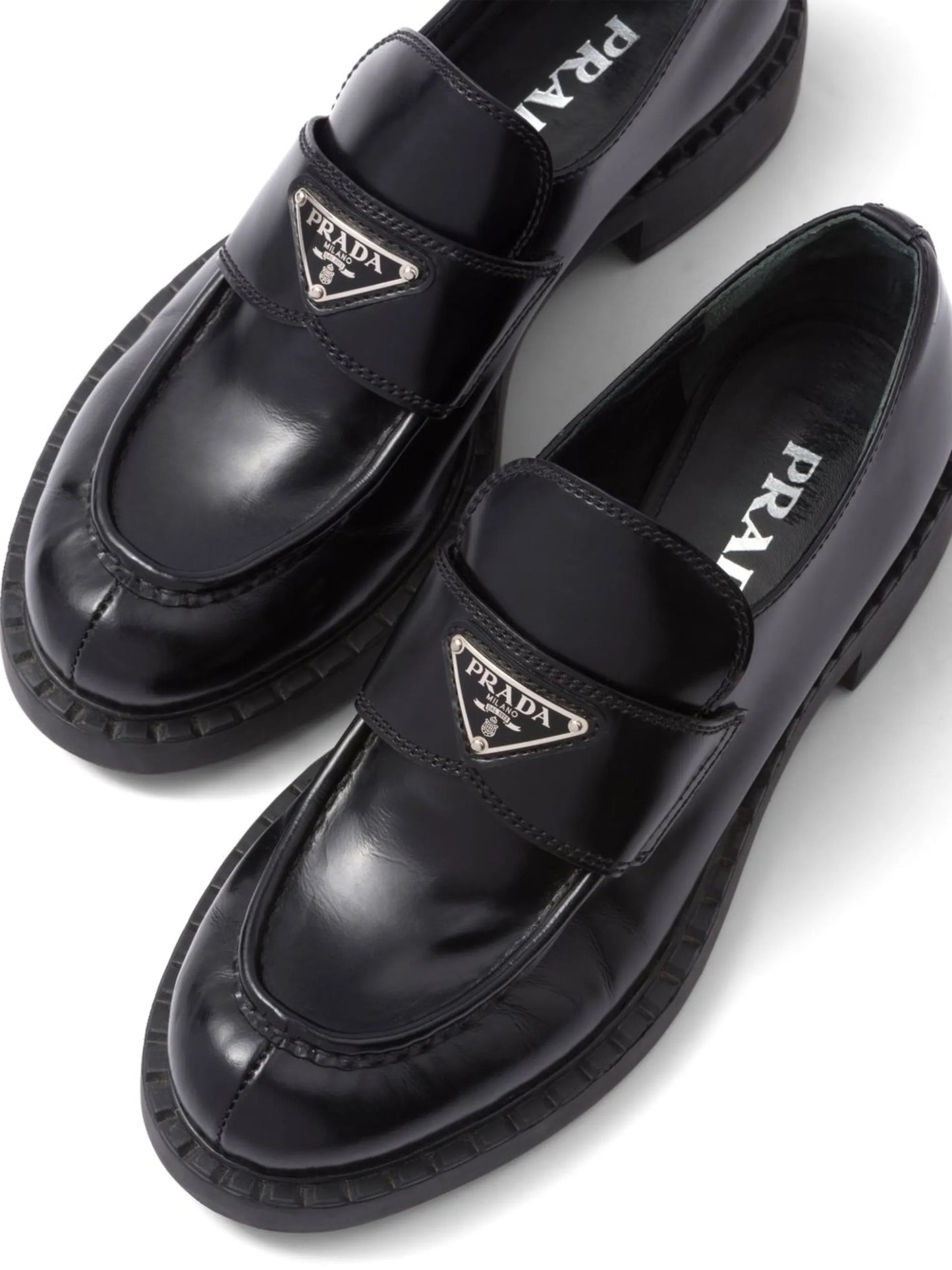 brushed leather loafers