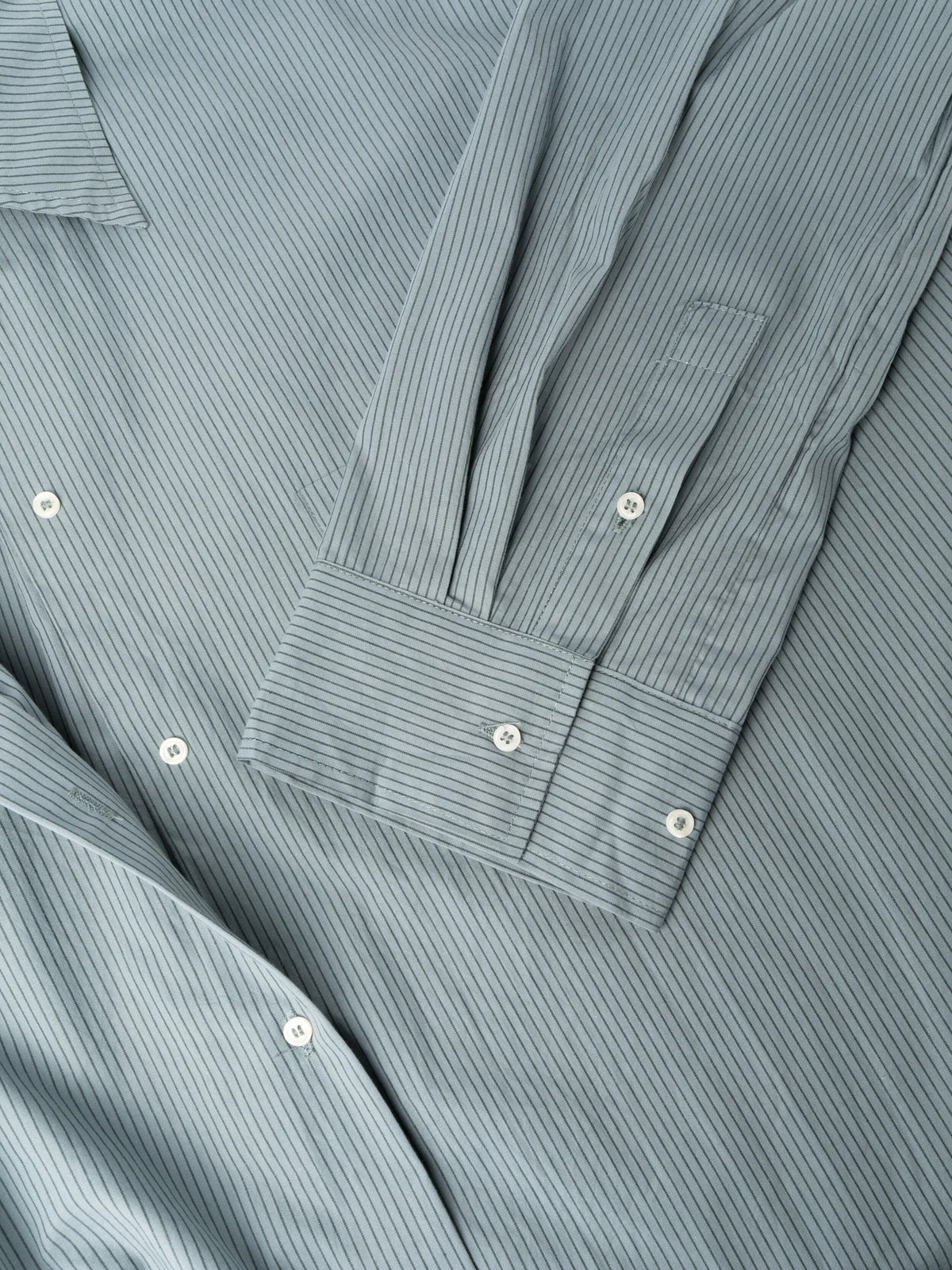 long-line stripe-print shirt