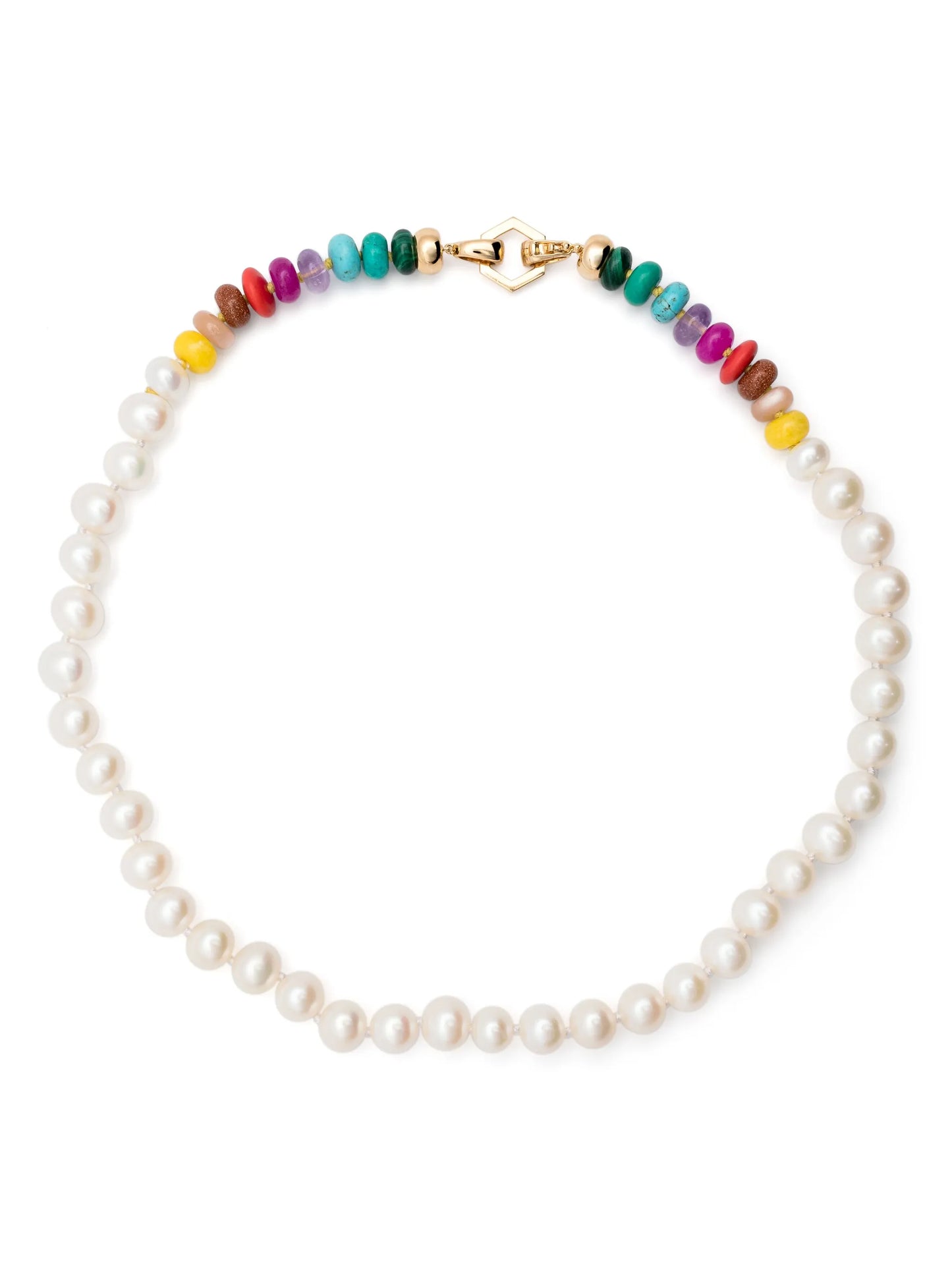 18kt yellow gold Foundation pearl and bead necklace