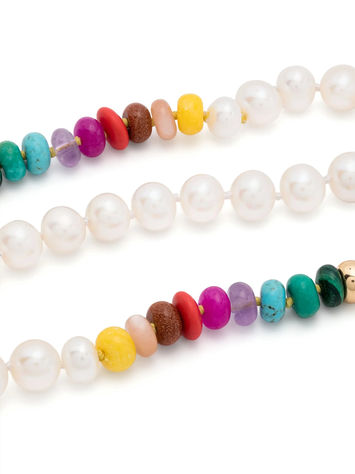 18kt yellow gold Foundation pearl and bead necklace