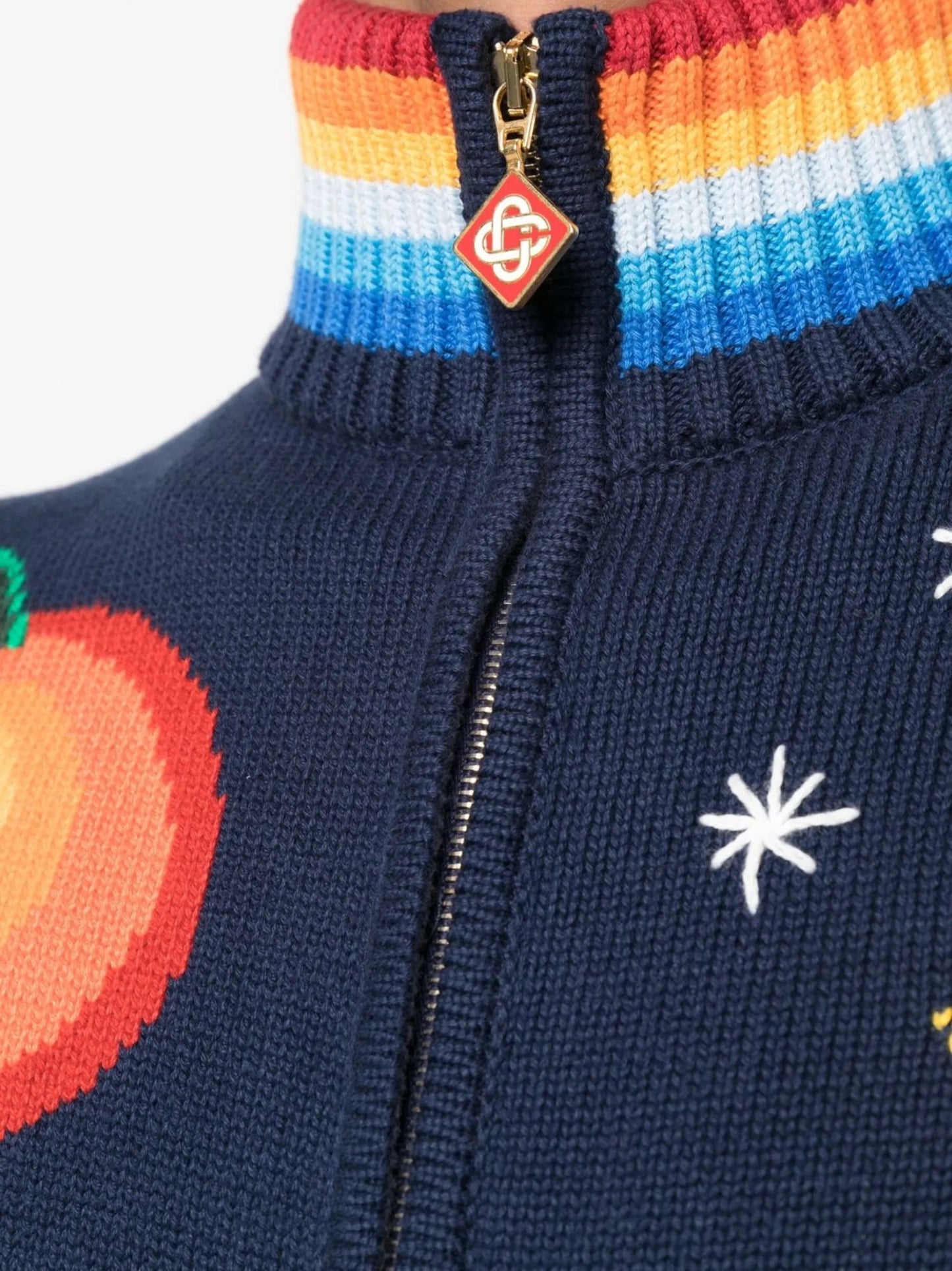 logo intarsia-knit zipped jumper