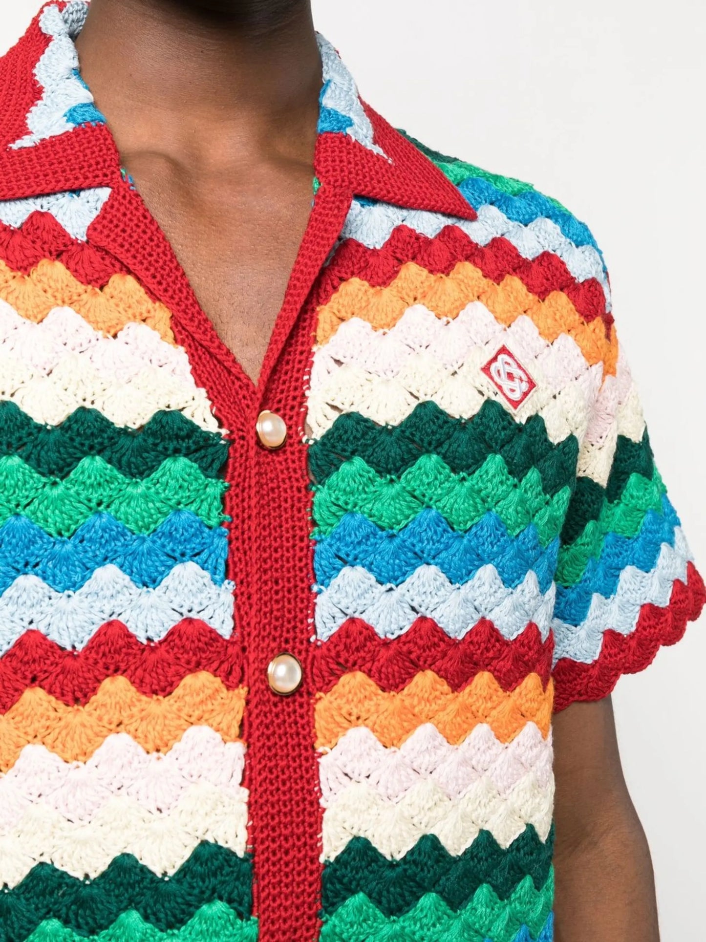 Shell crochet cotton shirt