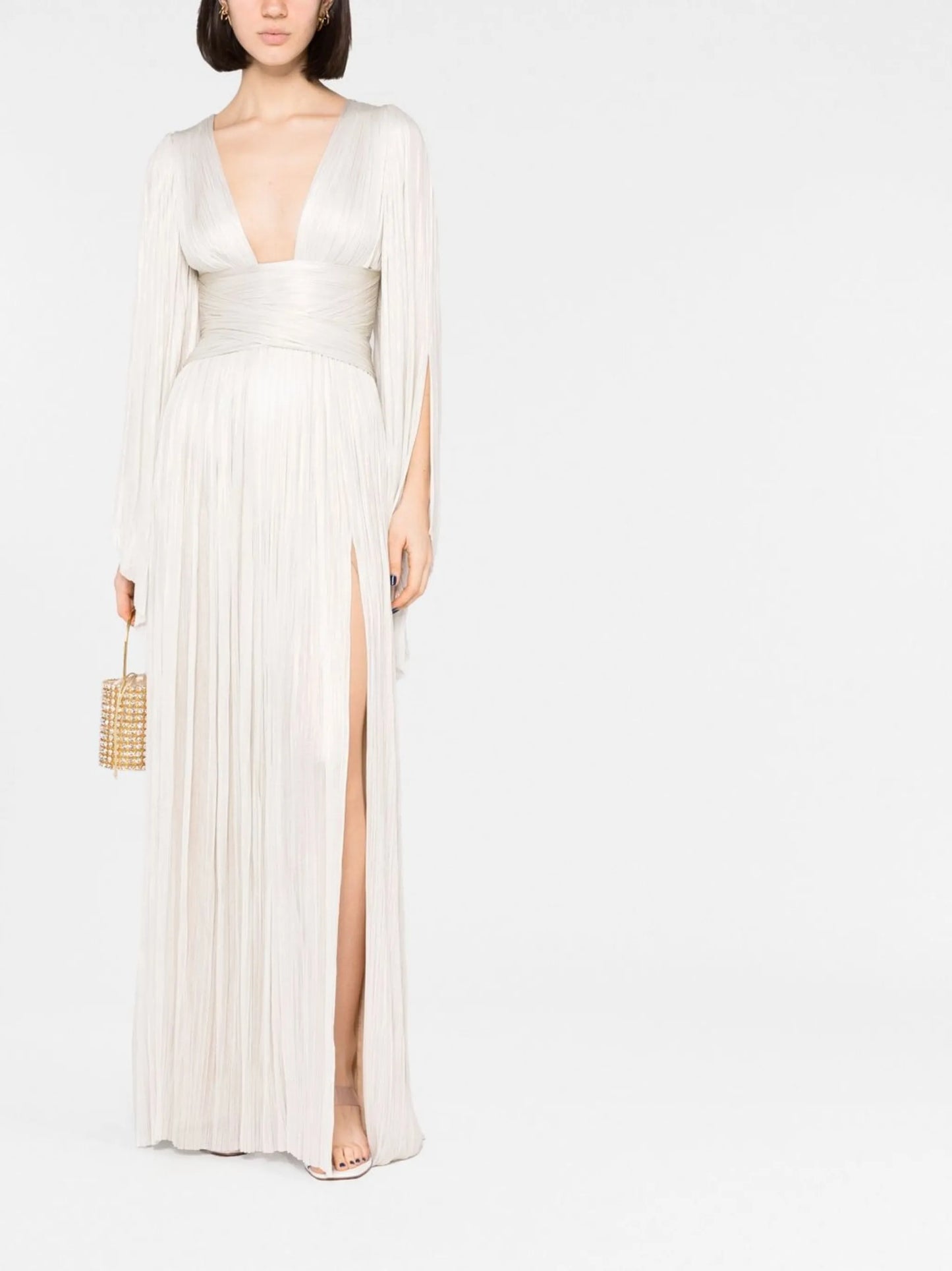 Alana V-neck long-sleeve gown