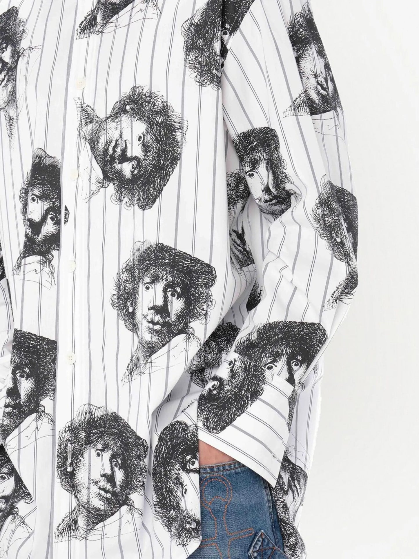 Rembrandt-print long-sleeve shirt