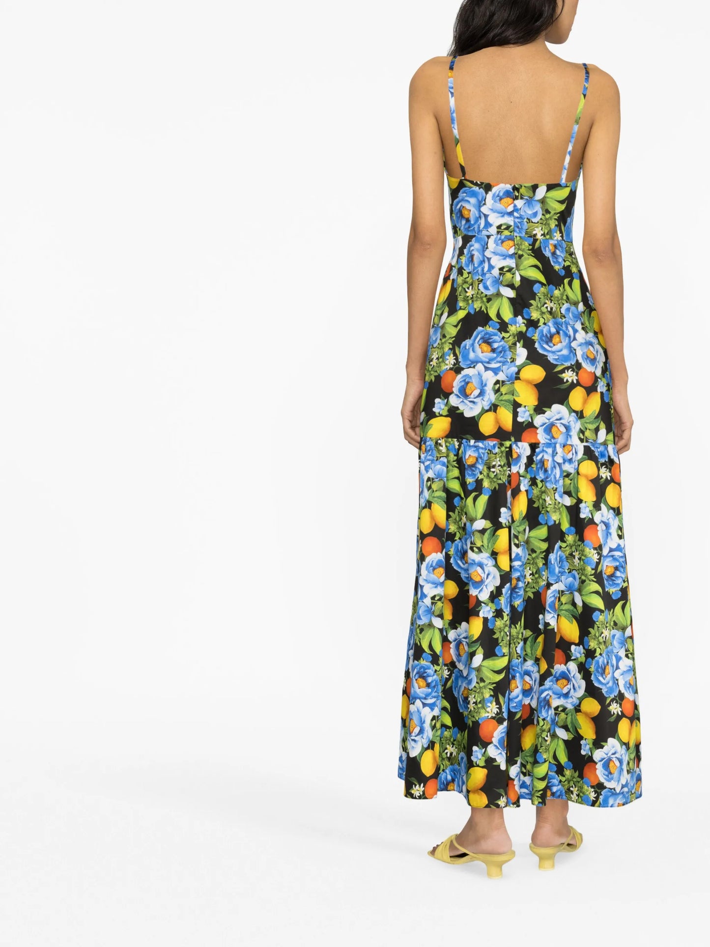 Peonia-print cotton maxi dress