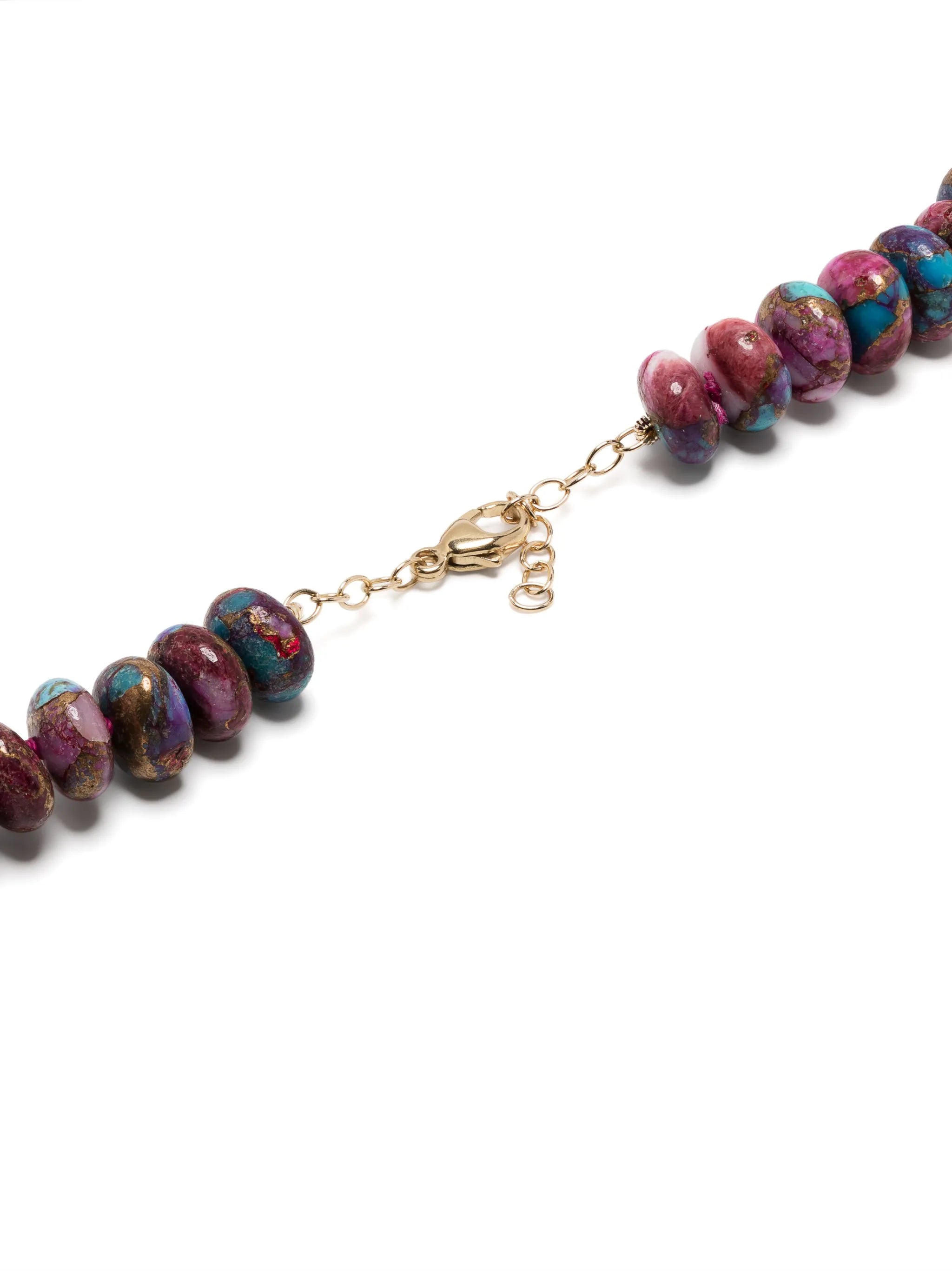 14kt yellow gold Purple Dahlia turquoise necklace