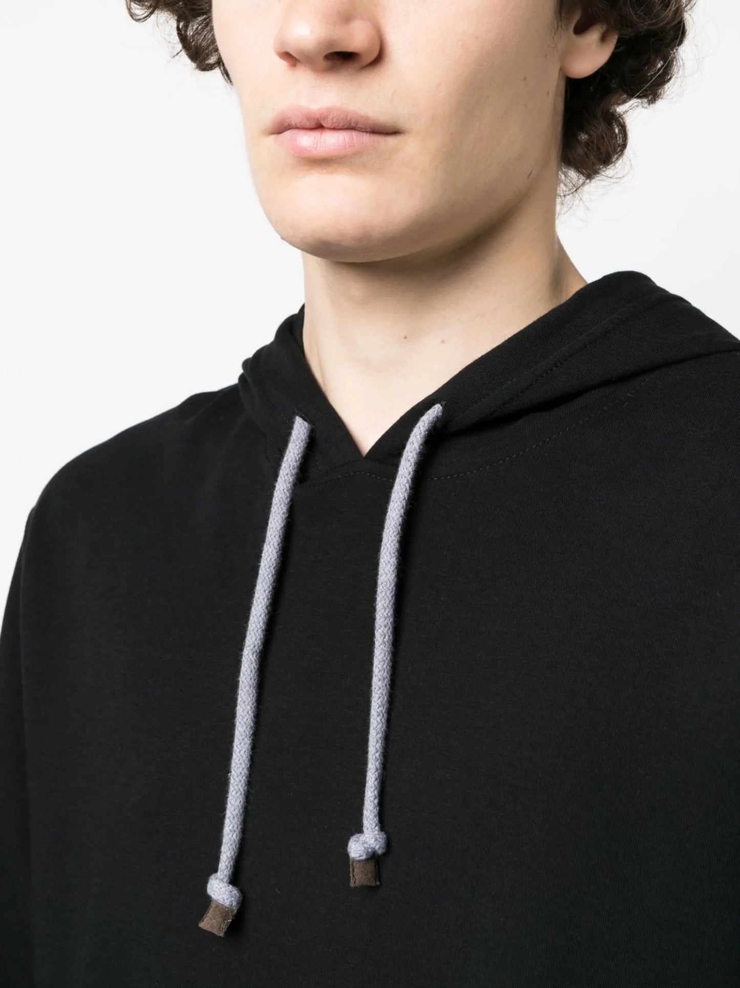 drawstring neck cotton hoodie