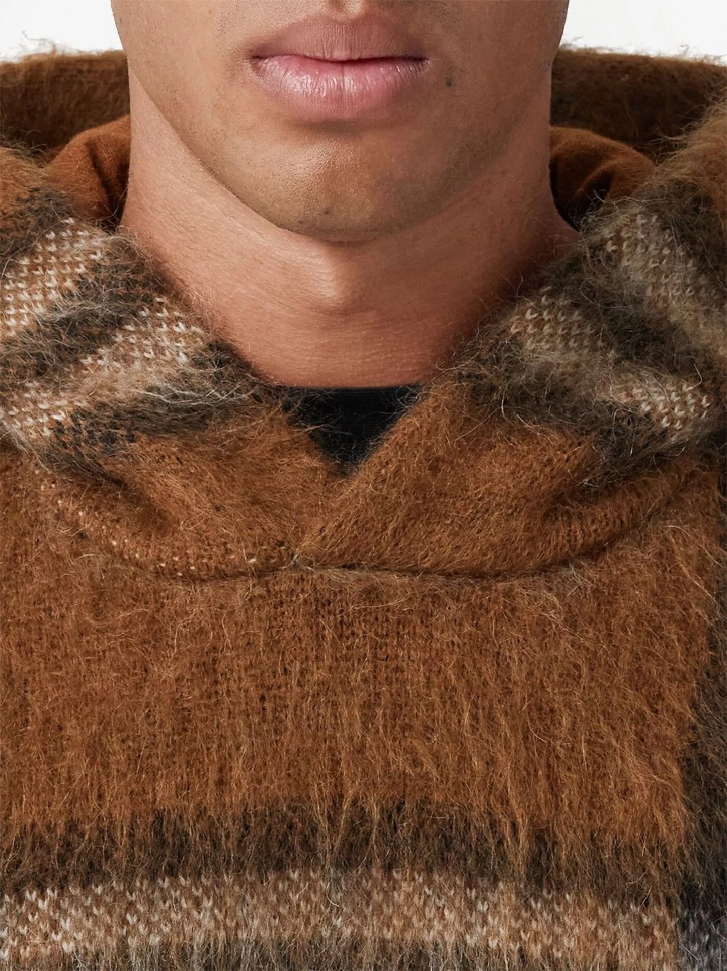 House Check mohair-blend hoodie