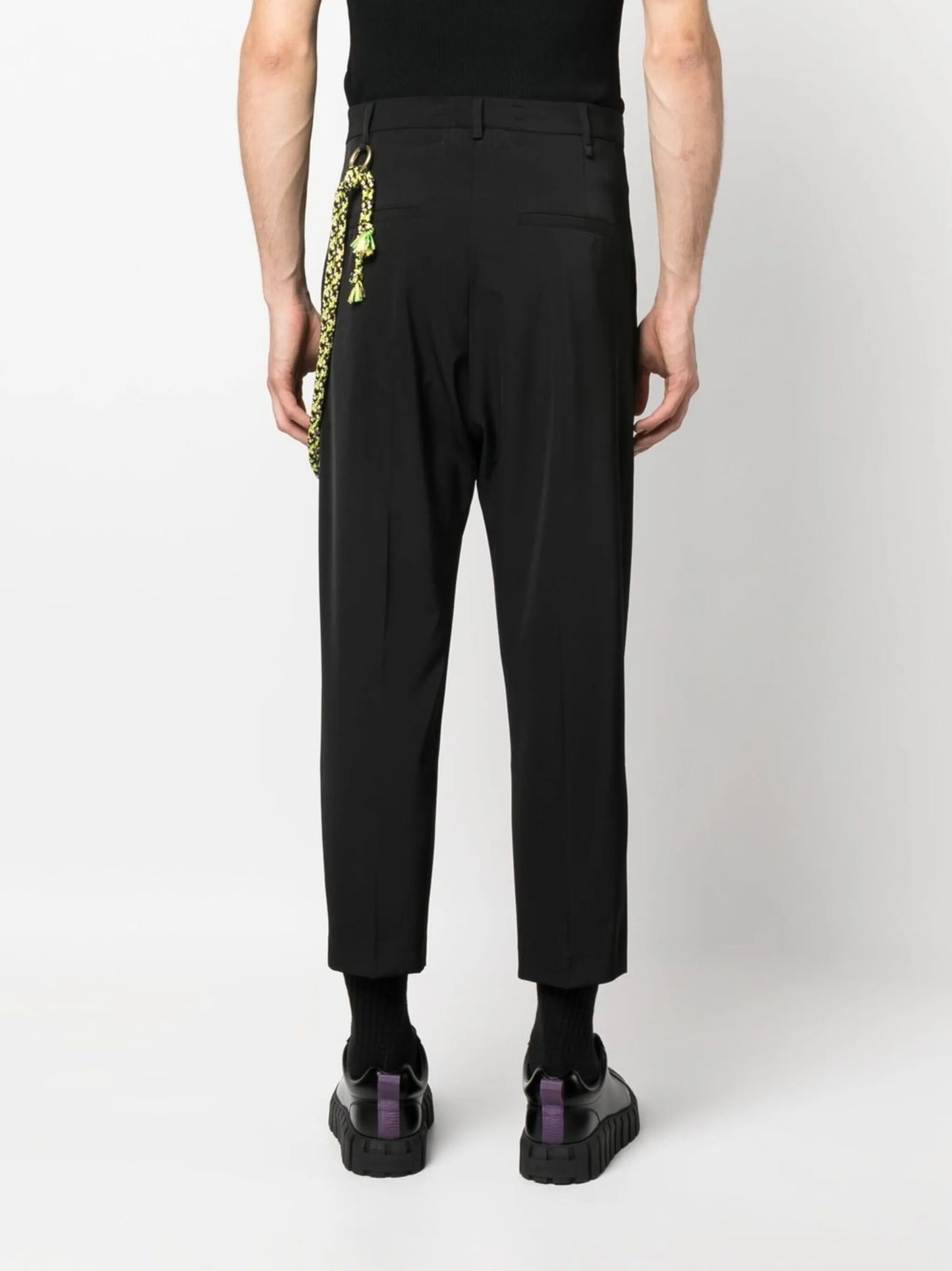 pleated tapered trousers