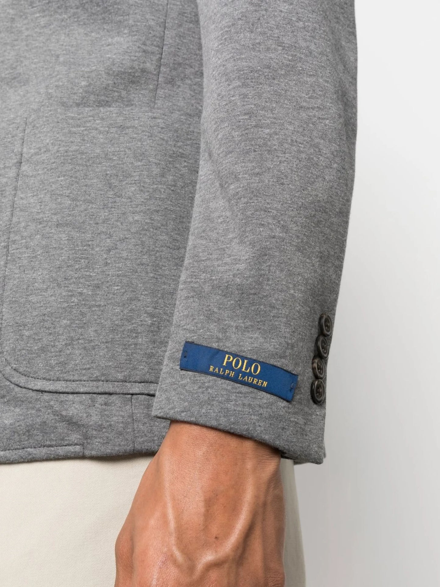 single-breasted cotton-blend blazer