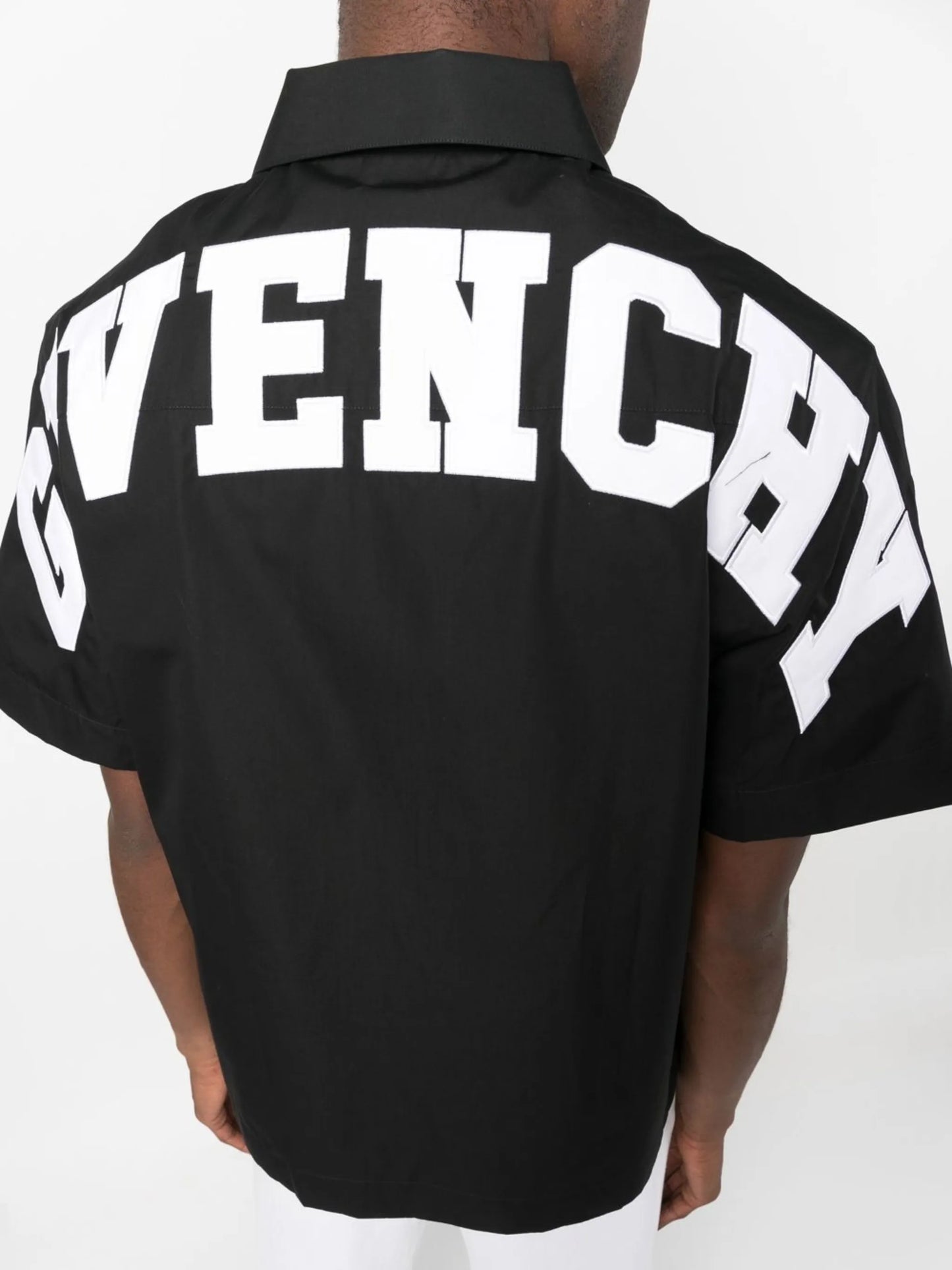 zip-up short sleeved cotton shirt