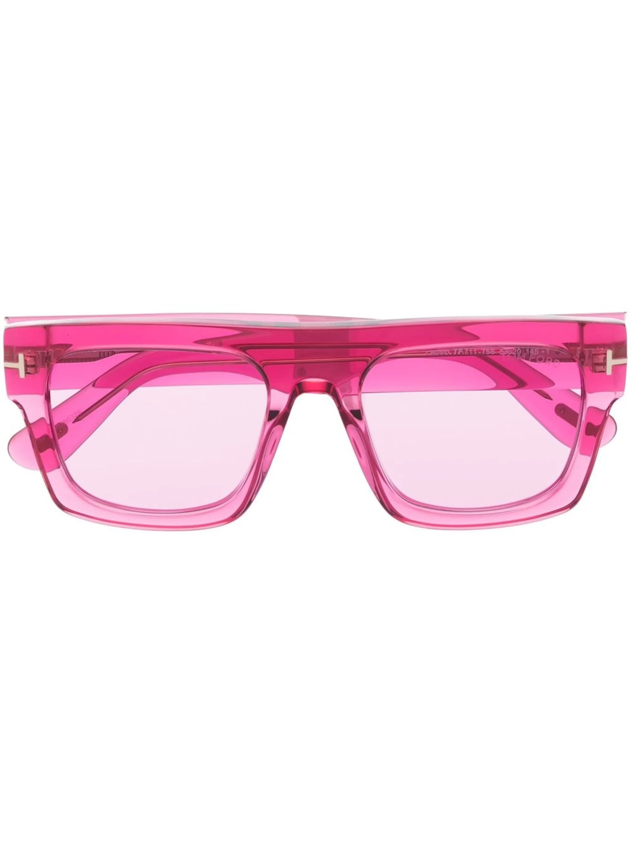transparent square-frame sunglasses