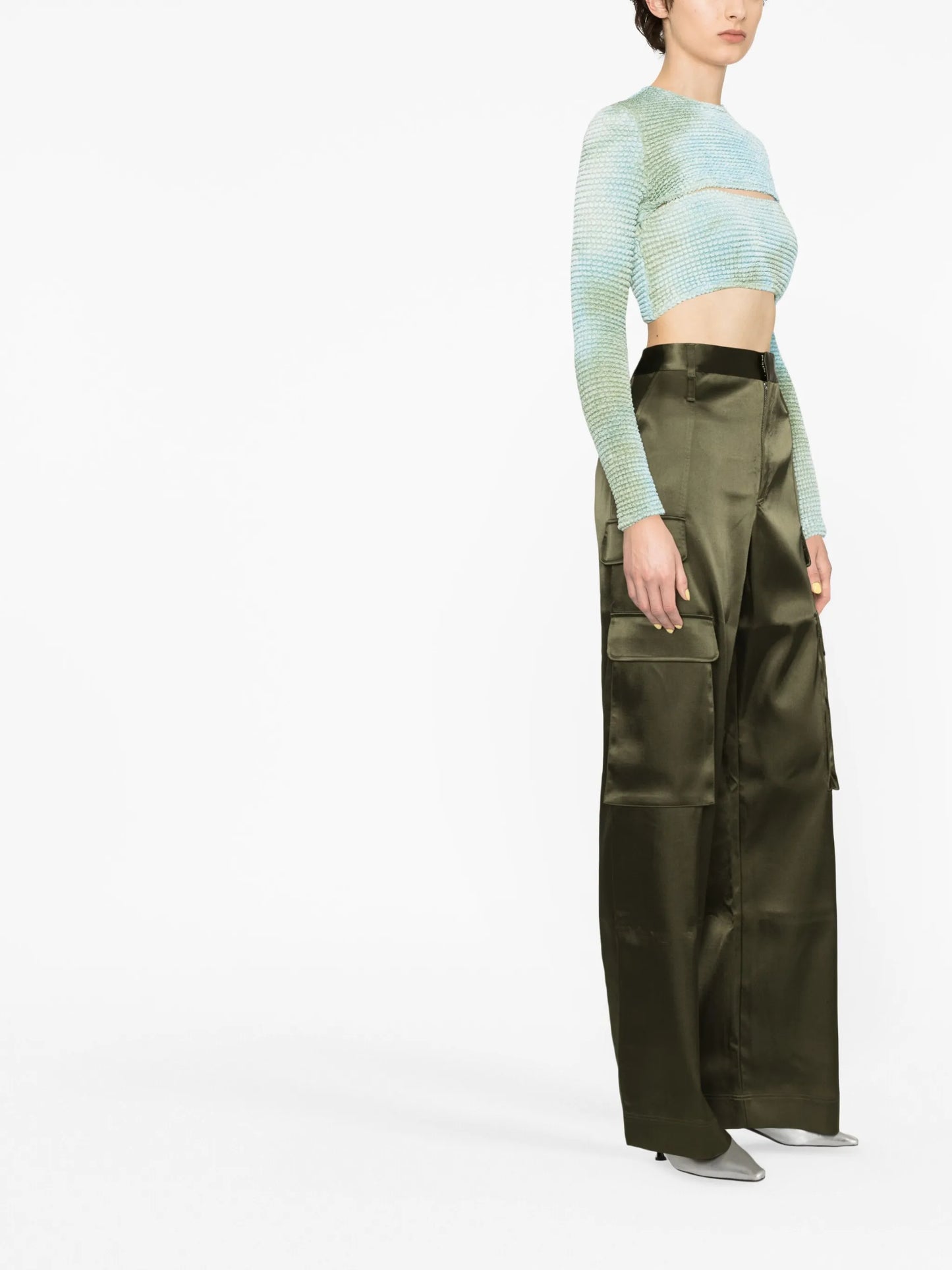 Double tie-dye cut-out top
