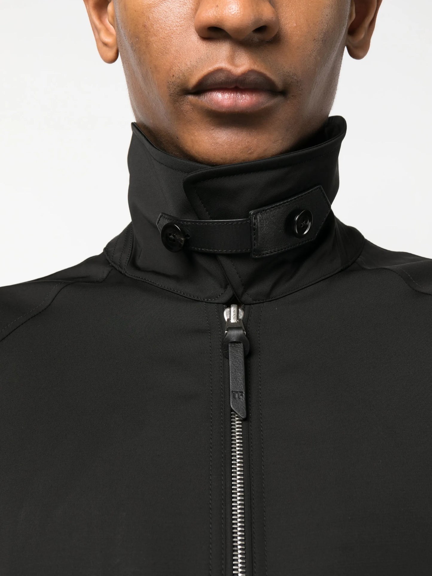 zipped leather jacket