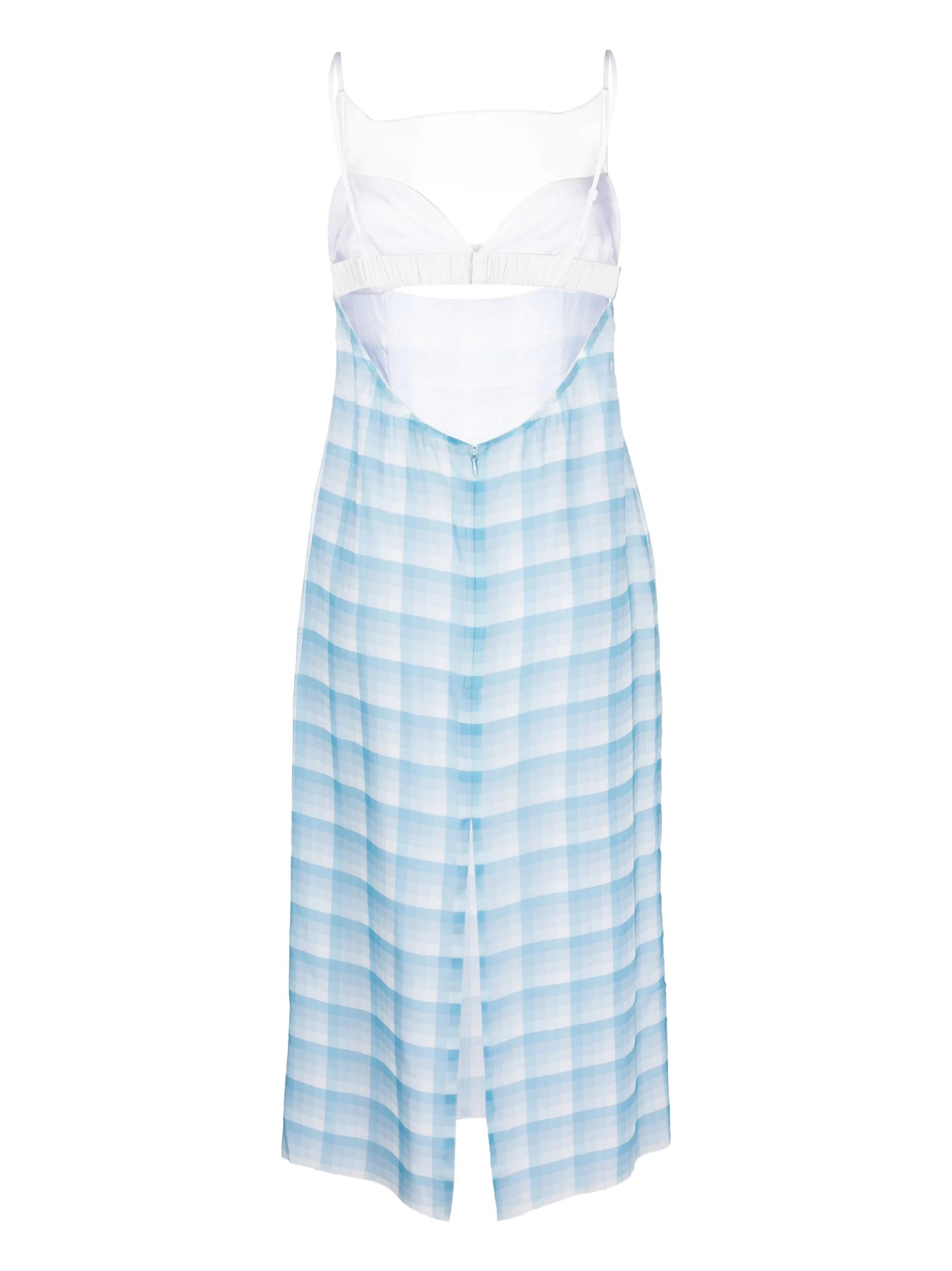 check-print panelled midi-dress
