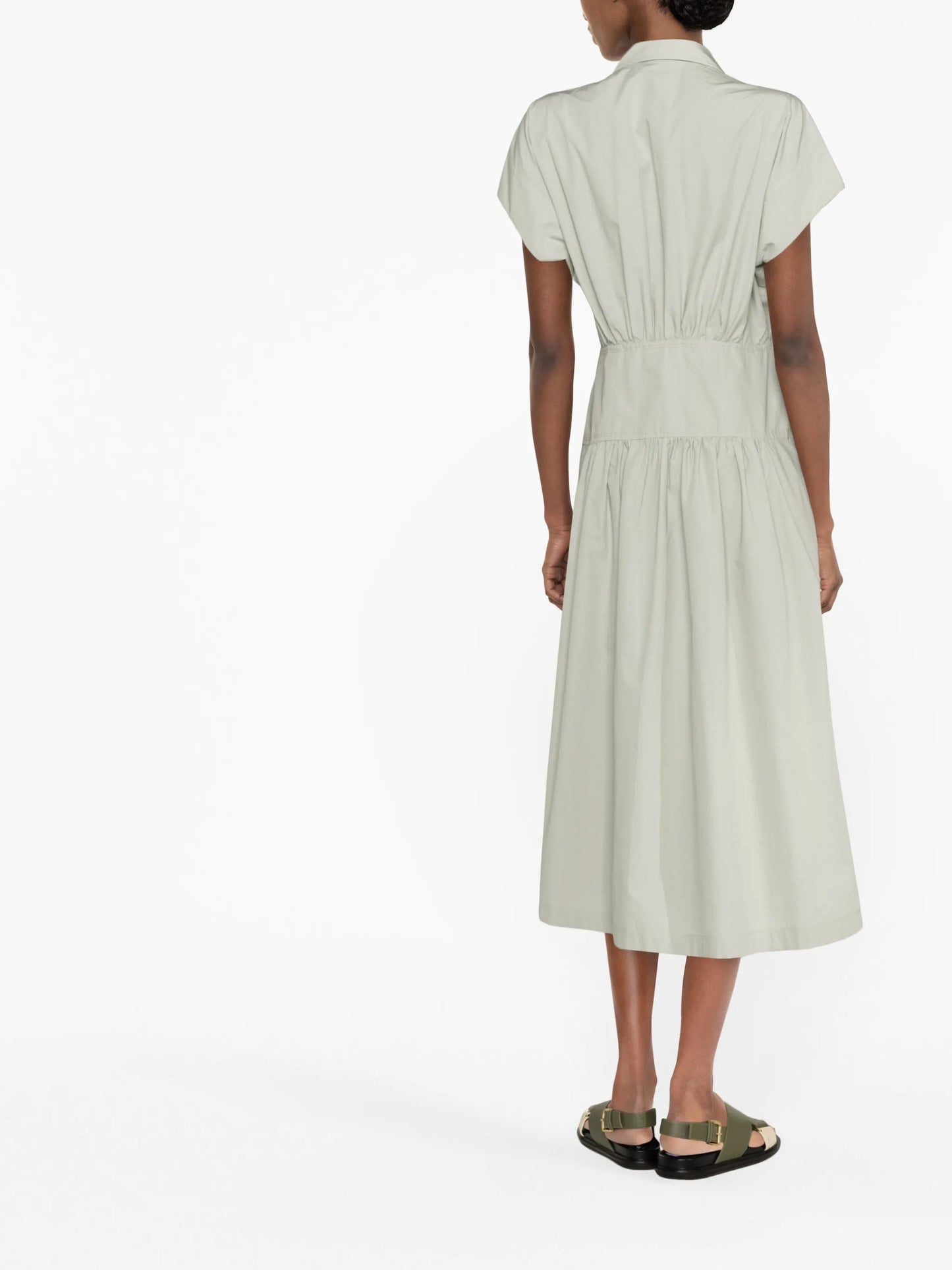shirring-waist shirt dress