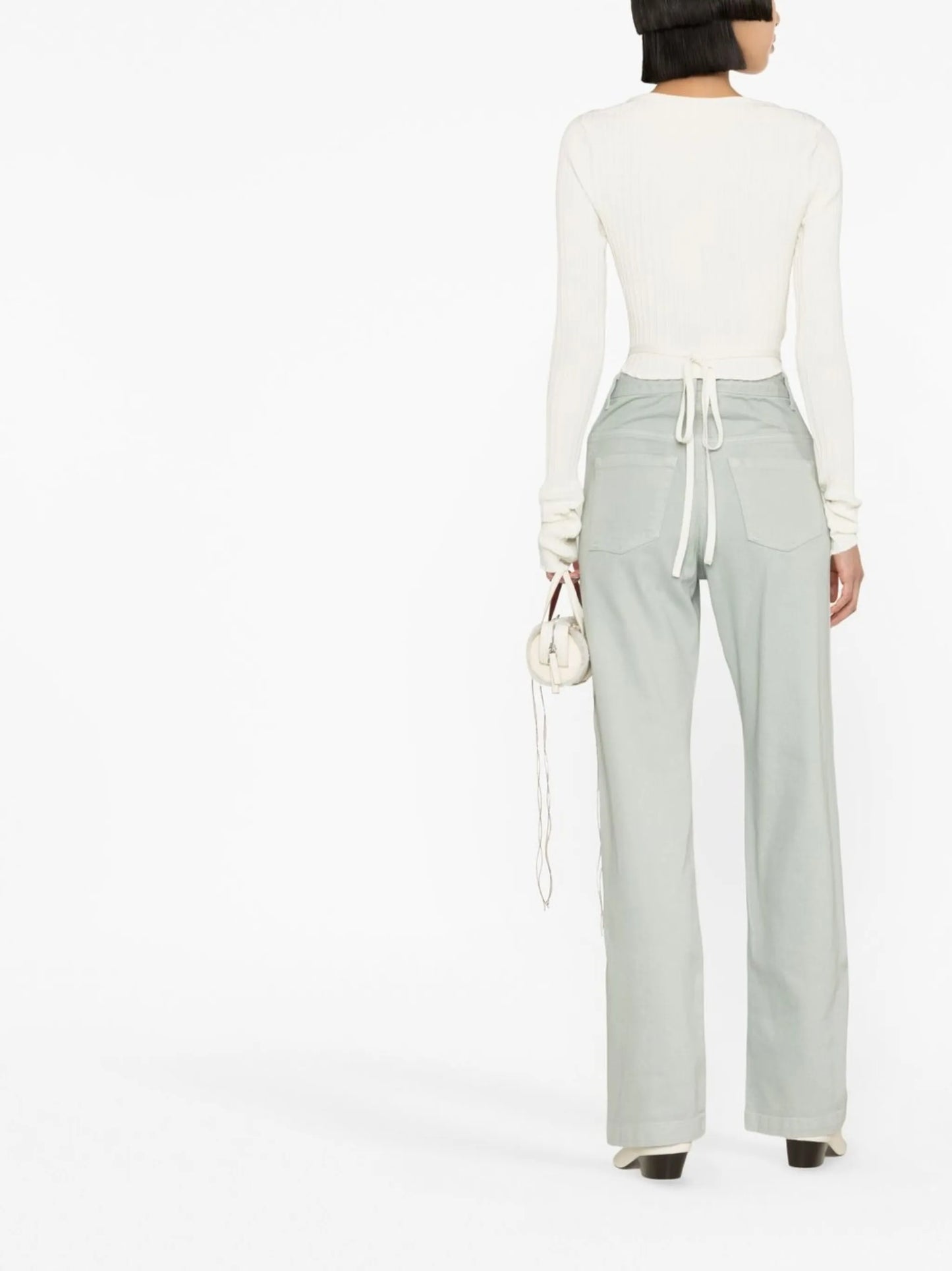 wrap-design knitted cardigan